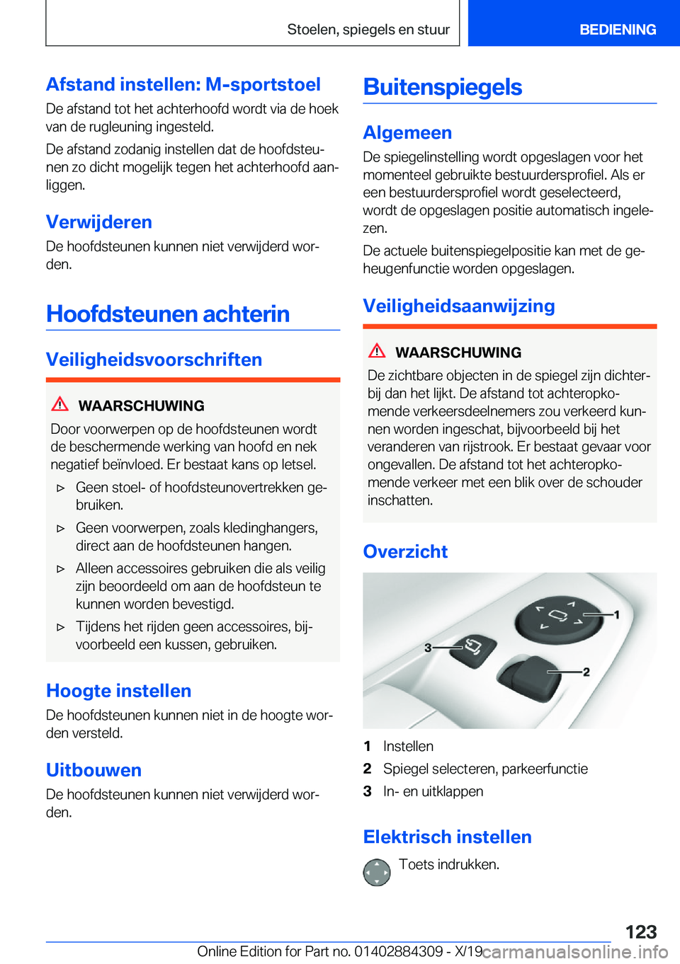 BMW 8 SERIES GRAN COUPE 2020  Instructieboekjes (in Dutch) �A�f�s�t�a�n�d��i�n�s�t�e�l�l�e�n�:��M�-�s�p�o�r�t�s�t�o�e�l
�D�e��a�f�s�t�a�n�d��t�o�t��h�e�t��a�c�h�t�e�r�h�o�o�f�d��w�o�r�d�t��v�i�a��d�e��h�o�e�k �v�a�n��d�e��r�u�g�l�e�u�n�i�n�g��i�n