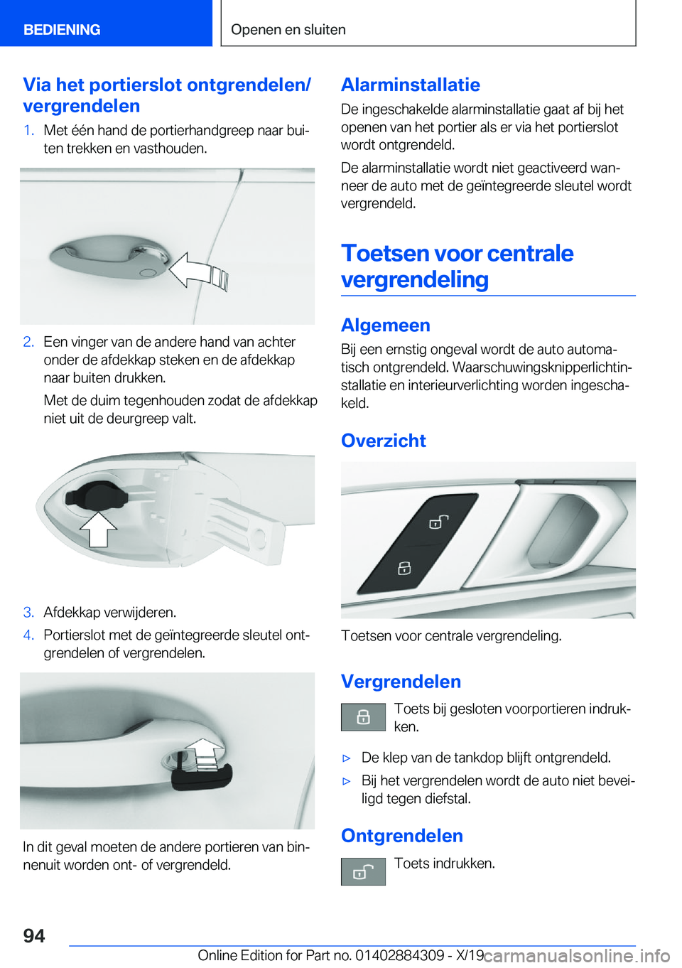 BMW 8 SERIES GRAN COUPE 2020  Instructieboekjes (in Dutch) �V�i�a��h�e�t��p�o�r�t�i�e�r�s�l�o�t��o�n�t�g�r�e�n�d�e�l�e�n�/
�v�e�r�g�r�e�n�d�e�l�e�n�1�.�M�e�t��