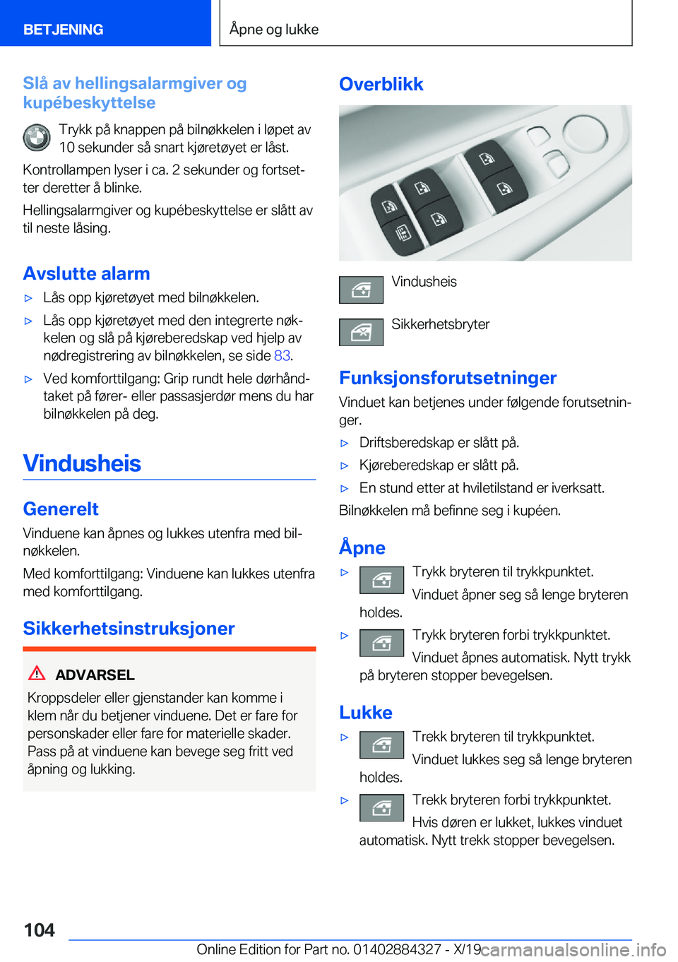 BMW 8 SERIES GRAN COUPE 2020  InstruksjonsbØker (in Norwegian) �S�l�å��a�v��h�e�l�l�i�n�g�s�a�l�a�r�m�g�i�v�e�r��o�g
�k�u�p�