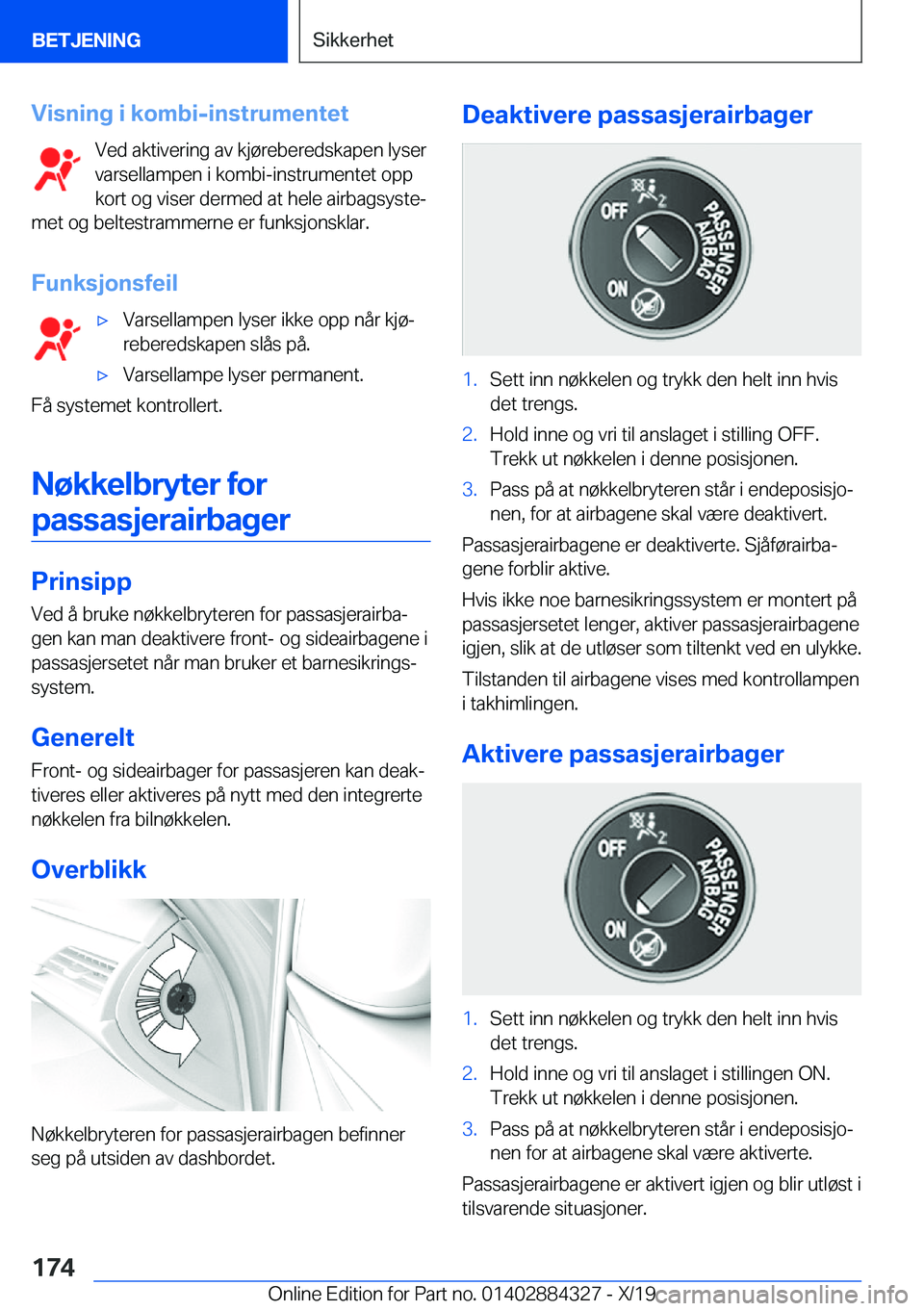 BMW 8 SERIES GRAN COUPE 2020  InstruksjonsbØker (in Norwegian) �V�i�s�n�i�n�g��i��k�o�m�b�i�-�i�n�s�t�r�u�m�e�n�t�e�t�V�e�d��a�k�t�i�v�e�r�i�n�g��a�v��k�j�