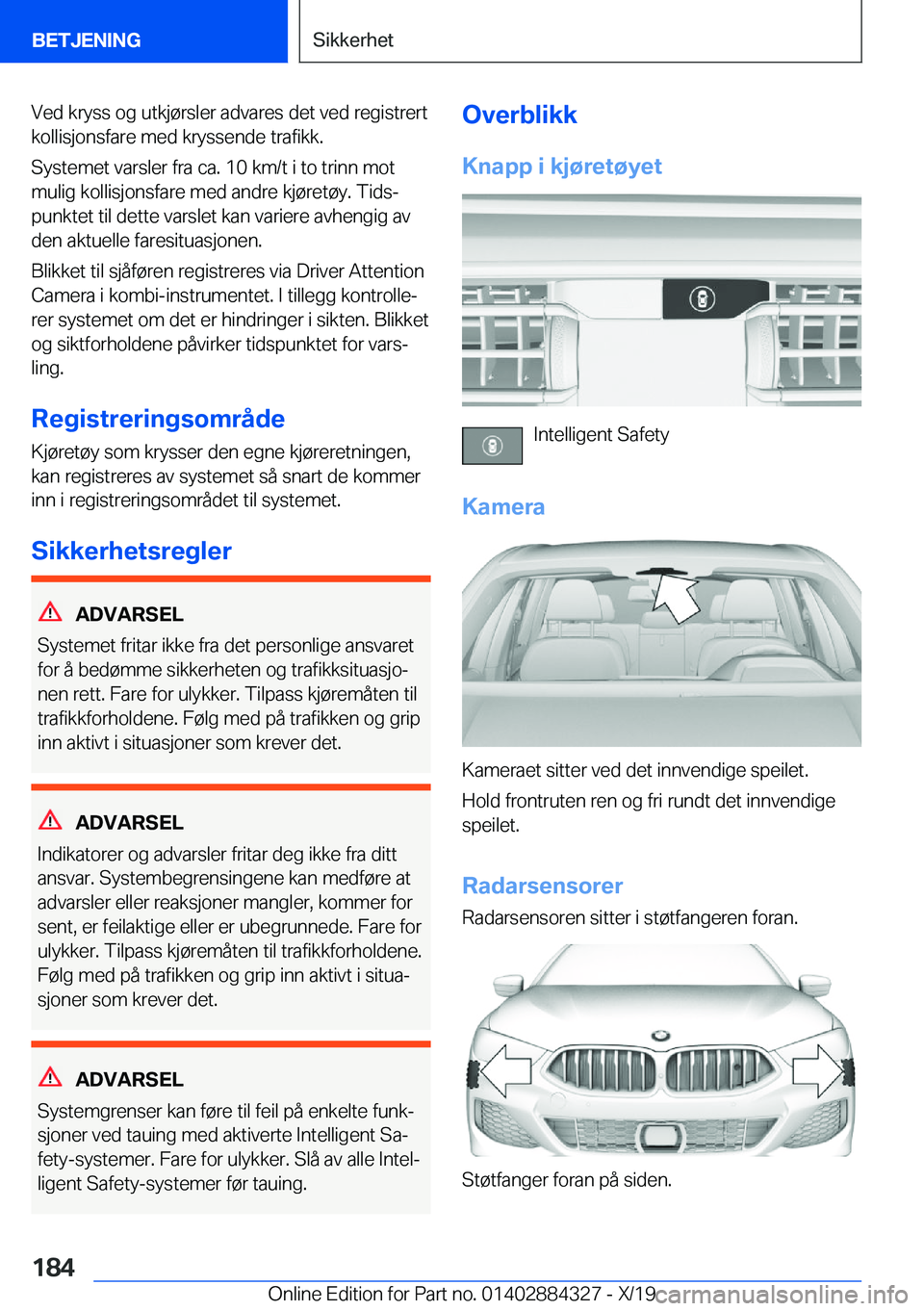 BMW 8 SERIES GRAN COUPE 2020  InstruksjonsbØker (in Norwegian) �V�e�d��k�r�y�s�s��o�g��u�t�k�j�