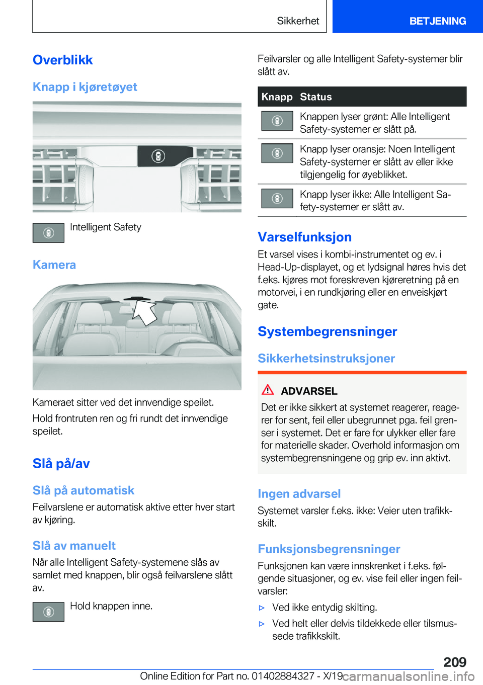BMW 8 SERIES GRAN COUPE 2020  InstruksjonsbØker (in Norwegian) �O�v�e�r�b�l�i�k�k�K�n�a�p�p��i��k�j�
