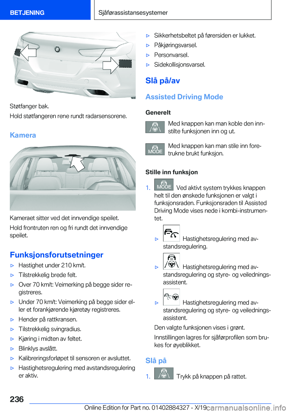 BMW 8 SERIES GRAN COUPE 2020  InstruksjonsbØker (in Norwegian) �S�t�