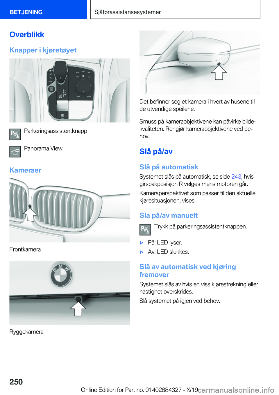 BMW 8 SERIES GRAN COUPE 2020  InstruksjonsbØker (in Norwegian) �O�v�e�r�b�l�i�k�k�K�n�a�p�p�e�r��i��k�j�