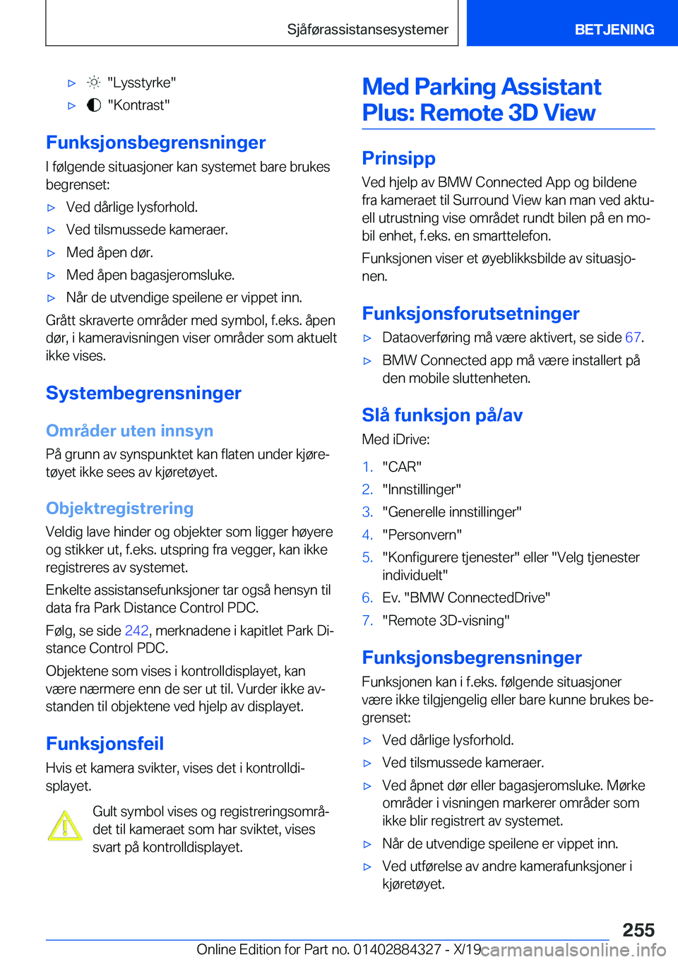 BMW 8 SERIES GRAN COUPE 2020  InstruksjonsbØker (in Norwegian) 'x����L�y�s�s�t�y�r�k�e�'x����K�o�n�t�r�a�s�t�
�F�u�n�k�s�j�o�n�s�b�e�g�r�e�n�s�n�i�n�g�e�r�I��f�