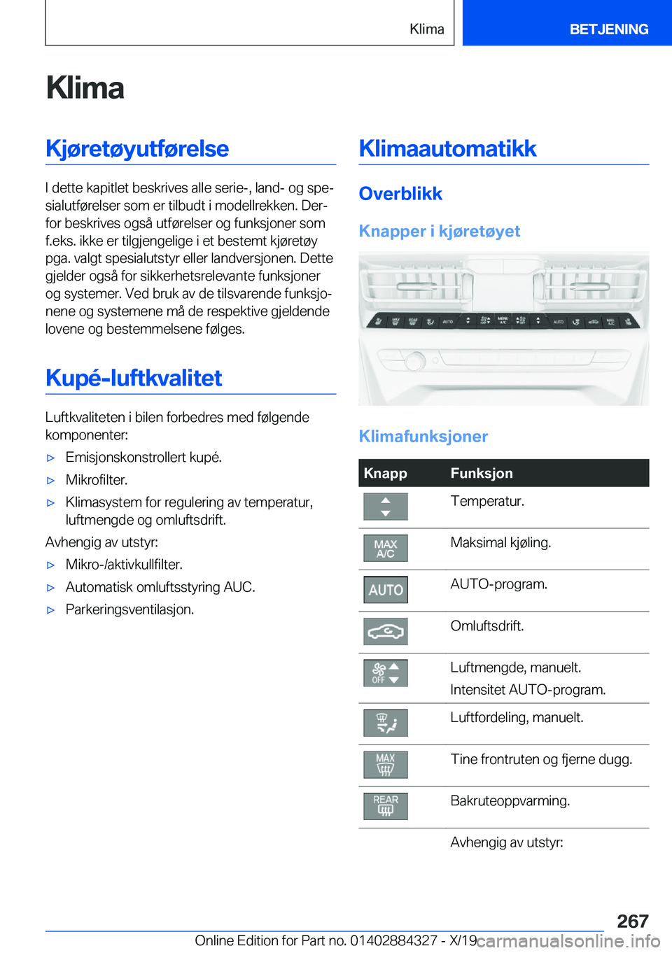 BMW 8 SERIES GRAN COUPE 2020  InstruksjonsbØker (in Norwegian) �K�l�i�m�a�K�j�