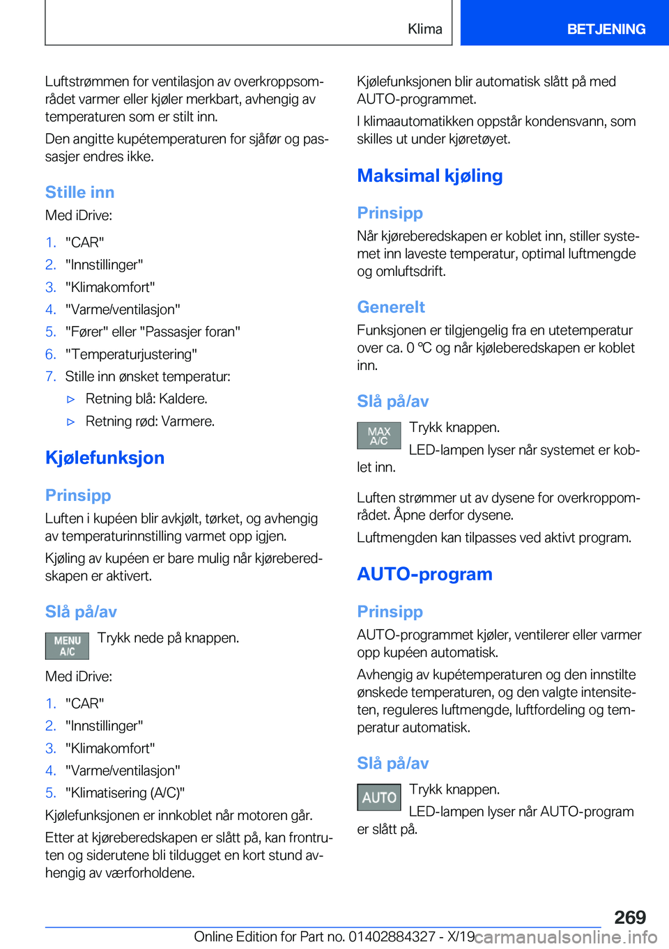 BMW 8 SERIES GRAN COUPE 2020  InstruksjonsbØker (in Norwegian) �L�u�f�t�s�t�r�