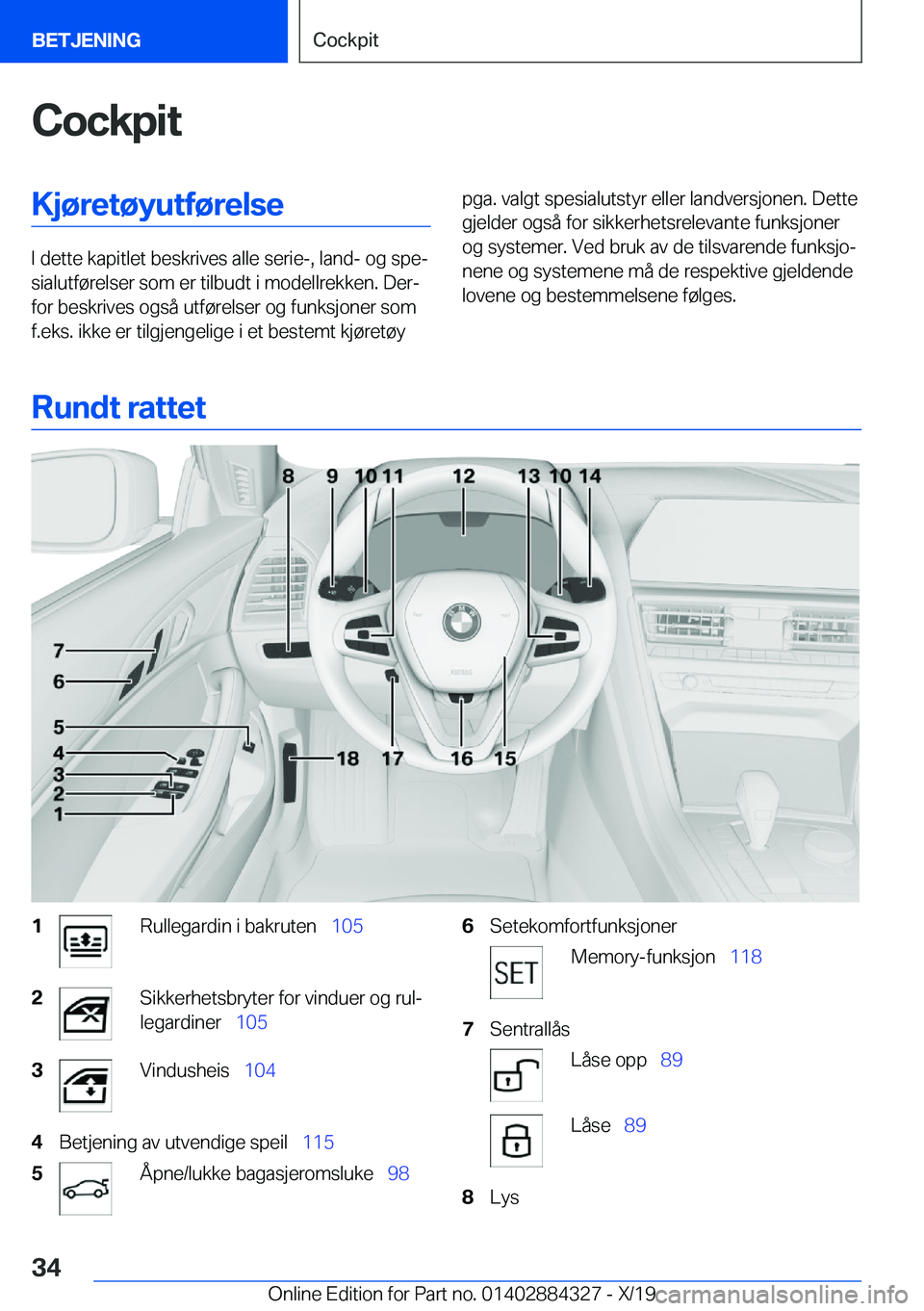 BMW 8 SERIES GRAN COUPE 2020  InstruksjonsbØker (in Norwegian) �C�o�c�k�p�i�t�K�j�