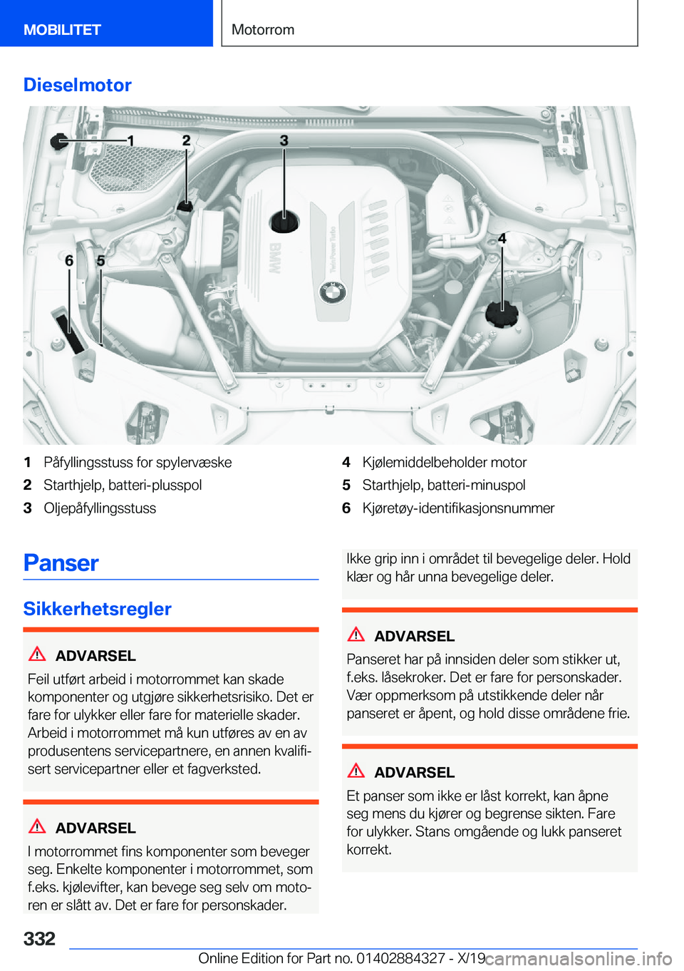 BMW 8 SERIES GRAN COUPE 2020  InstruksjonsbØker (in Norwegian) �D�i�e�s�e�l�m�o�t�o�r�1�P�å�f�y�l�l�i�n�g�s�s�t�u�s�s��f�o�r��s�p�y�l�e�r�v�æ�s�k�e�2�S�t�a�r�t�h�j�e�l�p�,��b�a�t�t�e�r�i�-�p�l�u�s�s�p�o�l�3�O�l�j�e�p�å�f�y�l�l�i�n�g�s�s�t�u�s�s�4�K�j�