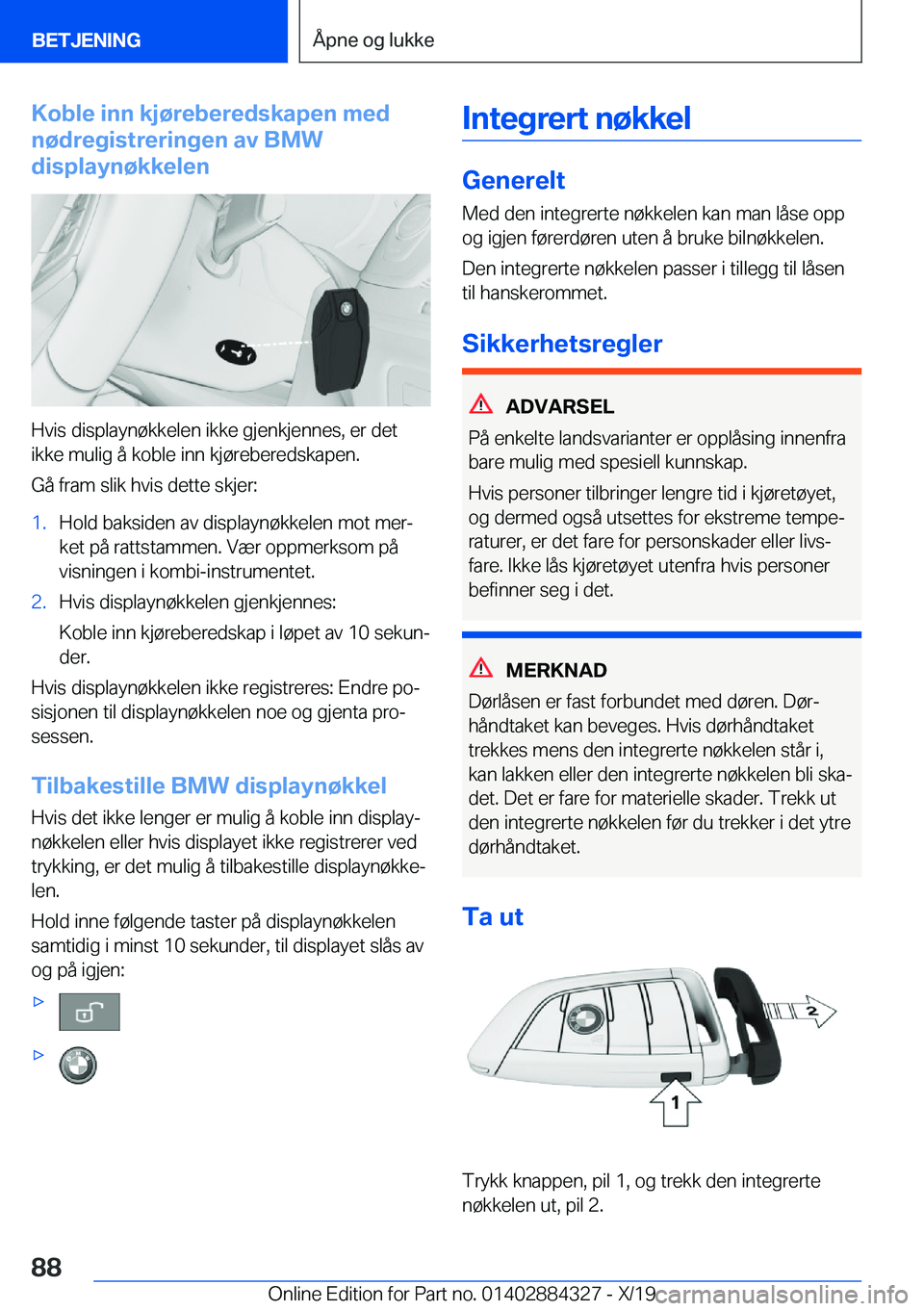 BMW 8 SERIES GRAN COUPE 2020  InstruksjonsbØker (in Norwegian) �K�o�b�l�e��i�n�n��k�j�