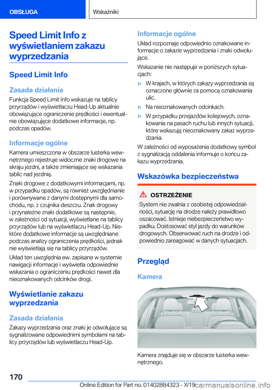 BMW 8 SERIES GRAN COUPE 2020  Instrukcja obsługi (in Polish) �S�p�e�e�d��L�i�m�i�t��I�n�f�o��z�w�y�w�i�e�t�l�a�n�i�e�m��z�a�k�a�z�u �w�y�p�r�z�e�d�z�a�n�i�a
�S�p�e�e�d��L�i�m�i�t��I�n�f�o
�Z�a�s�a�d�a��d�z�i�a�ł�a�n�i�a
�F�u�n�k�c�j�a��S�p�e�e�d��L�