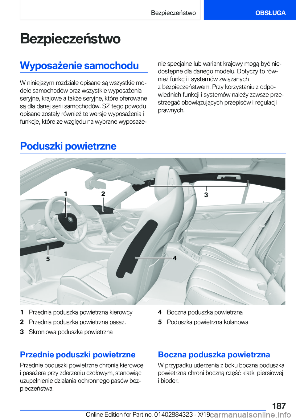 BMW 8 SERIES GRAN COUPE 2020  Instrukcja obsługi (in Polish) �B�e�z�p�i�e�c�z�e�