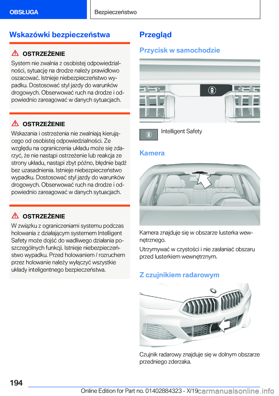 BMW 8 SERIES GRAN COUPE 2020  Instrukcja obsługi (in Polish) �W�s�k�a�z�