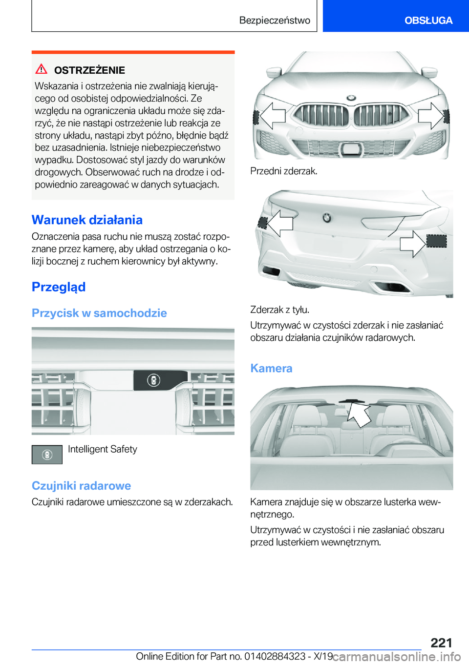 BMW 8 SERIES GRAN COUPE 2020  Instrukcja obsługi (in Polish) �O�S�T�R�Z�E8�E�N�I�E
�W�s�k�a�z�a�n�i�a��i��o�s�t�r�z�e9�e�n�i�a��n�i�e��z�w�a�l�n�i�a�j�