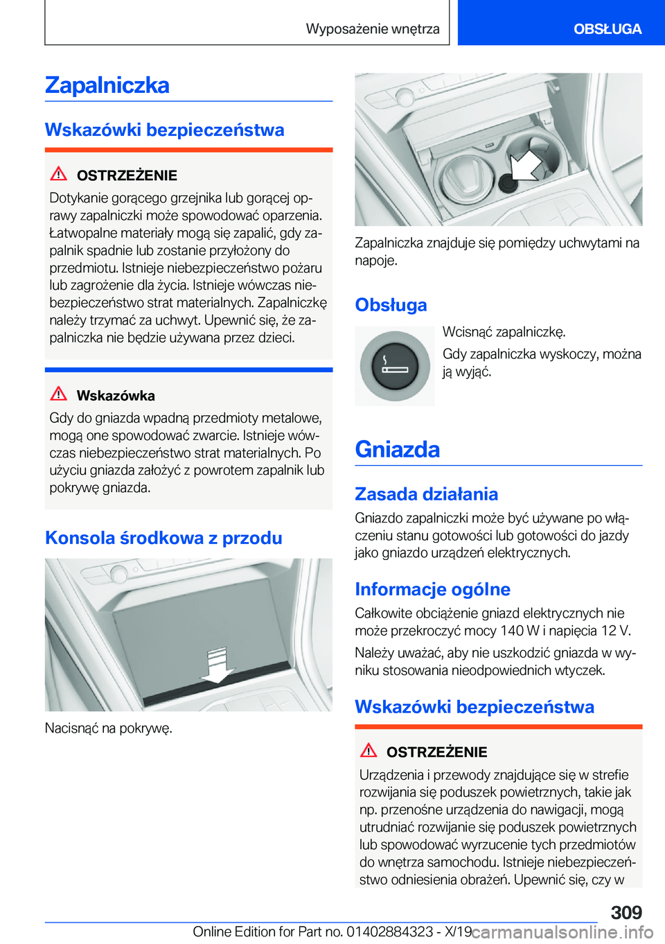 BMW 8 SERIES GRAN COUPE 2020  Instrukcja obsługi (in Polish) �Z�a�p�a�l�n�i�c�z�k�a
�W�s�k�a�z�