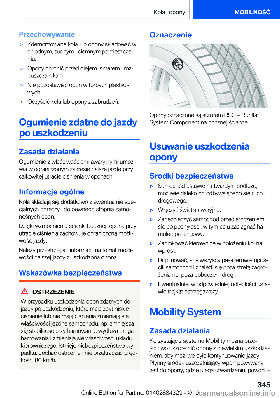 BMW 8 SERIES GRAN COUPE 2020  Instrukcja obsługi (in Polish) �P�r�z�e�c�h�o�w�y�w�a�n�i�e'x�Z�d�e�m�o�n�t�o�w�a�n�e��k�o�ł�a��l�u�b��o�p�o�n�y��s�k�ł�a�d�o�w�a�