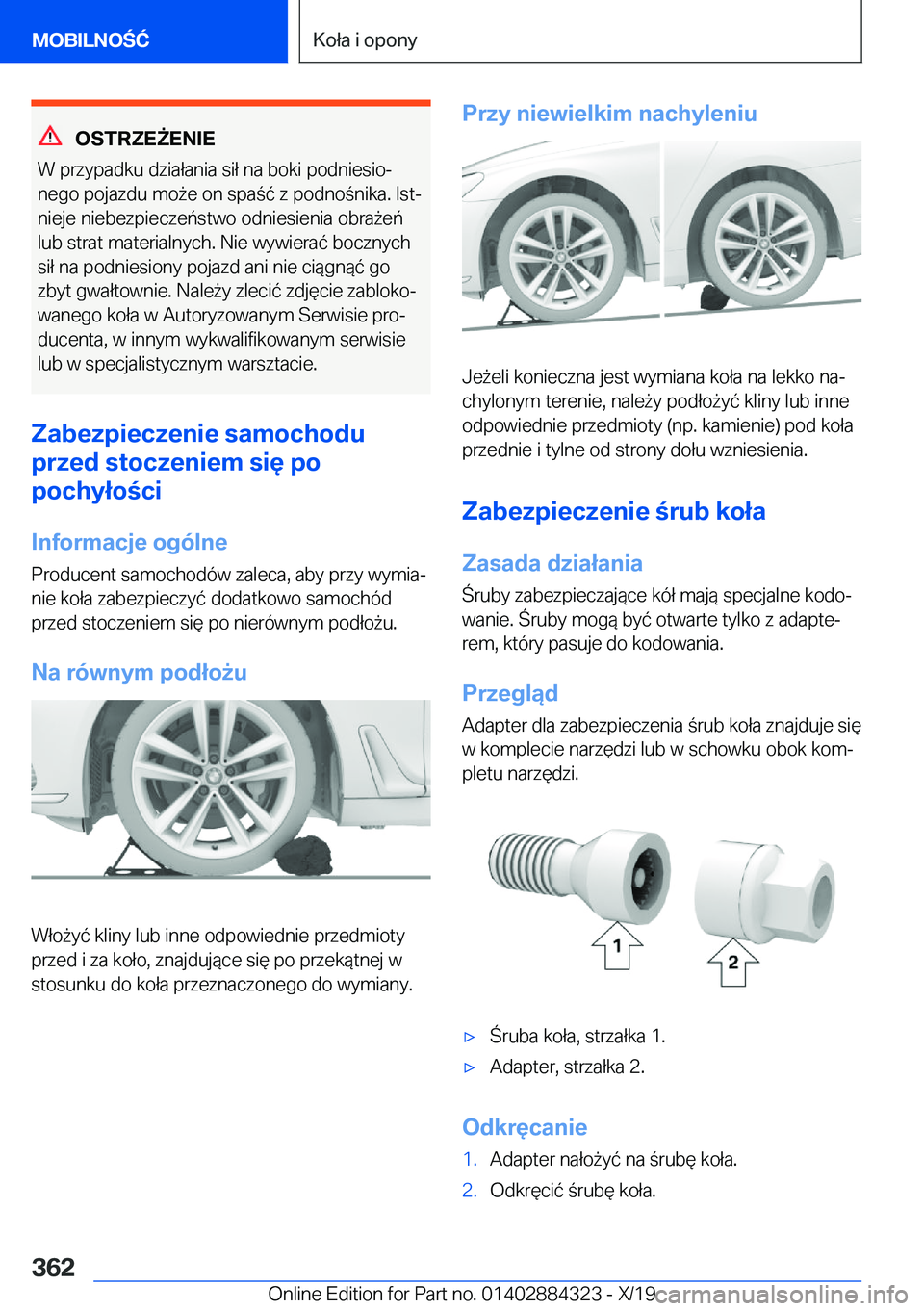 BMW 8 SERIES GRAN COUPE 2020  Instrukcja obsługi (in Polish) �O�S�T�R�Z�E8�E�N�I�E
�W��p�r�z�y�p�a�d�k�u��d�z�i�a�ł�a�n�i�a��s�i�ł��n�a��b�o�k�i��p�o�d�n�i�e�s�i�oj �n�e�g�o��p�o�j�a�z�d�u��m�o9�e��o�n��s�p�a�