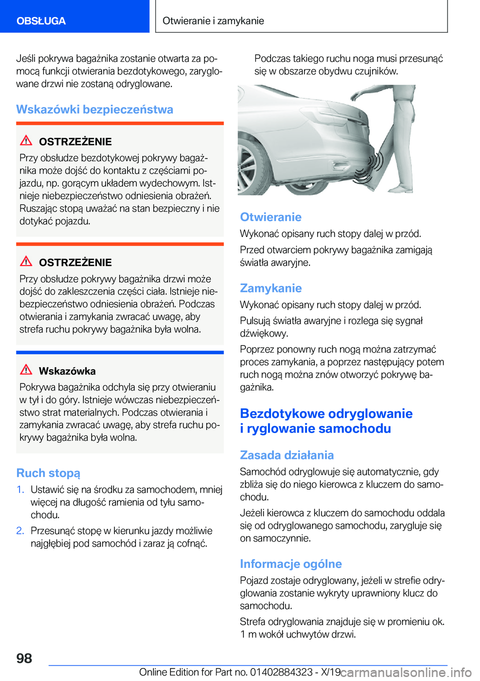 BMW 8 SERIES GRAN COUPE 2020  Instrukcja obsługi (in Polish) �J�e�l�i��p�o�k�r�y�w�a��b�a�g�a9�n�i�k�a��z�o�s�t�a�n�i�e��o�t�w�a�r�t�a��z�a��p�oj
�m�o�c�