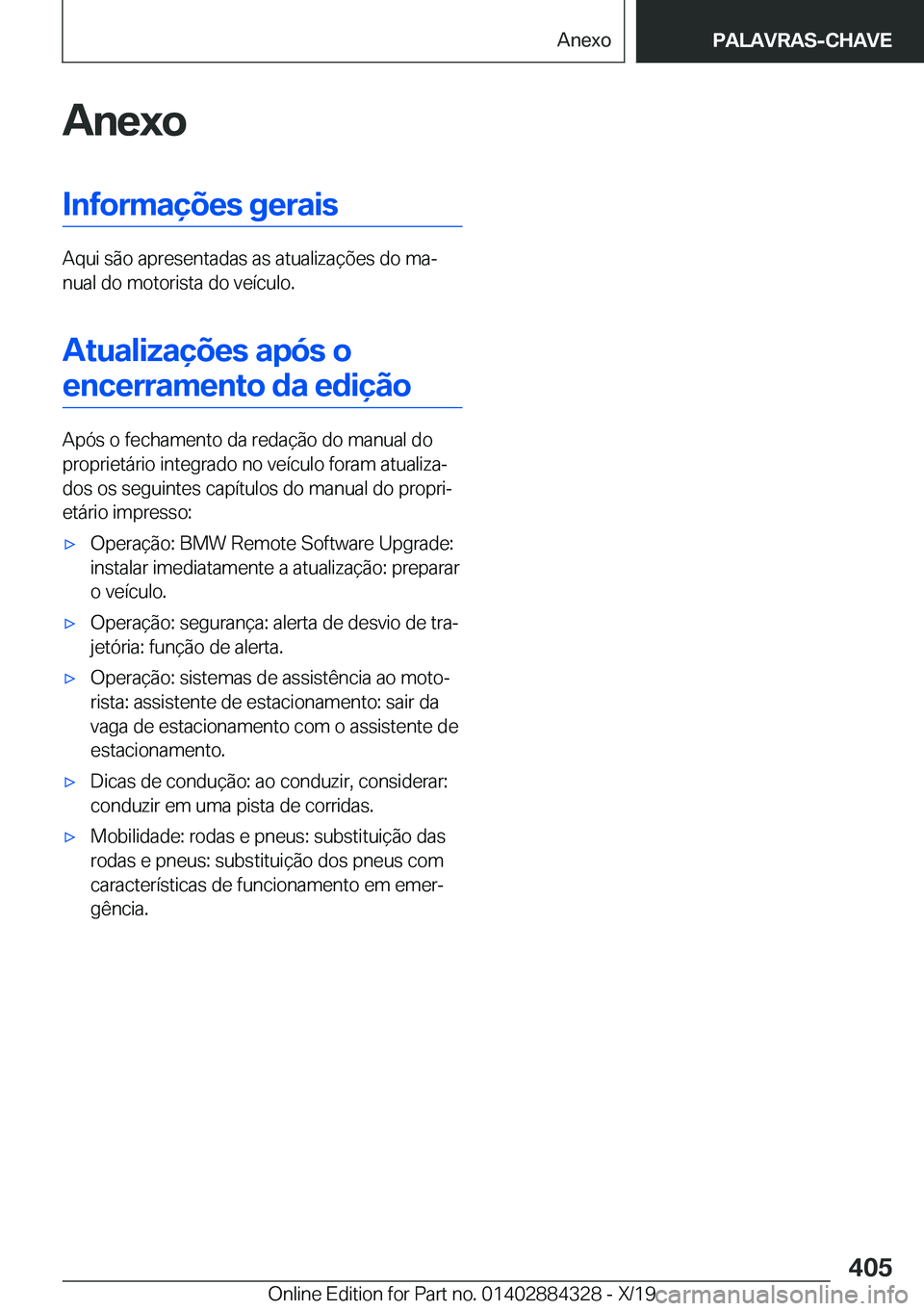 BMW 8 SERIES GRAN COUPE 2020  Manual do condutor (in Portuguese) �A�n�e�x�o�I�n�f�o�r�m�a�