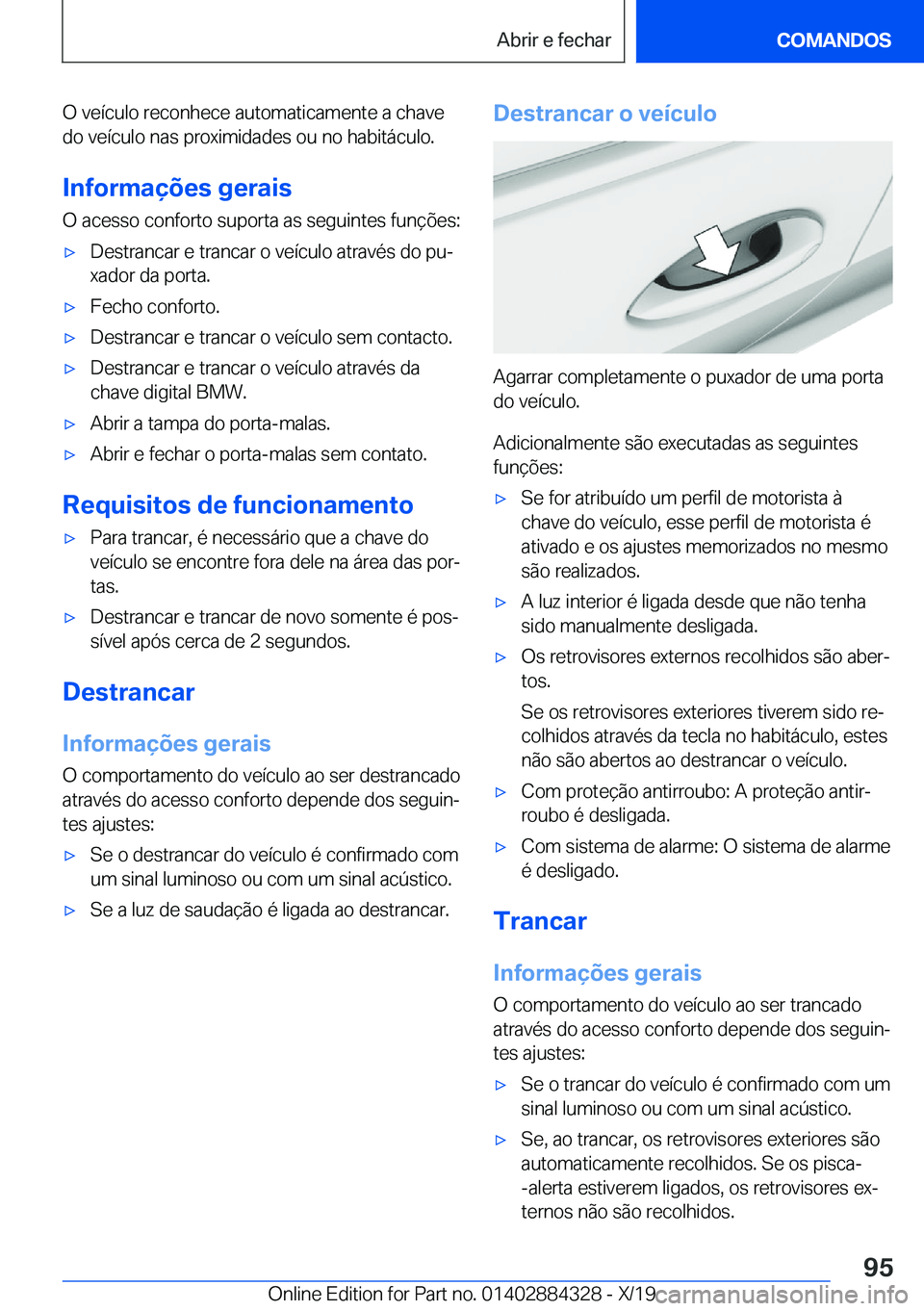 BMW 8 SERIES GRAN COUPE 2020  Manual do condutor (in Portuguese) �O��v�e�