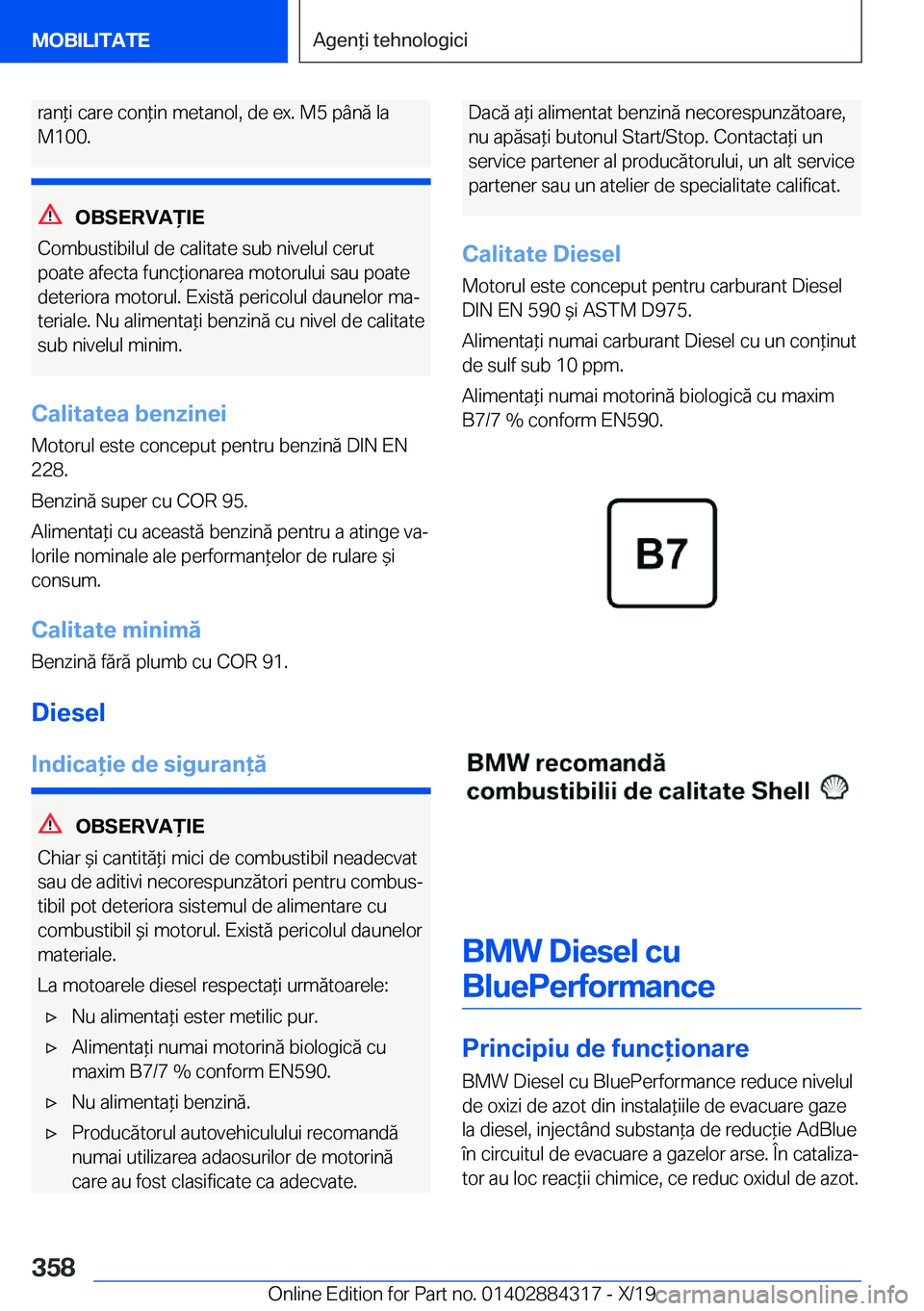 BMW 8 SERIES GRAN COUPE 2020  Ghiduri De Utilizare (in Romanian) �r�a�n*�i��c�a�r�e��c�o�n*�i�n��m�e�t�a�n�o�l�,��d�e��e�x�.��M�5��p�