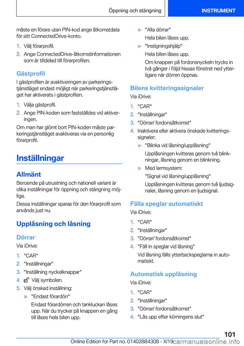 BMW 8 SERIES GRAN COUPE 2020  InstruktionsbÖcker (in Swedish) �m�å�s�t�e��e�n��f�