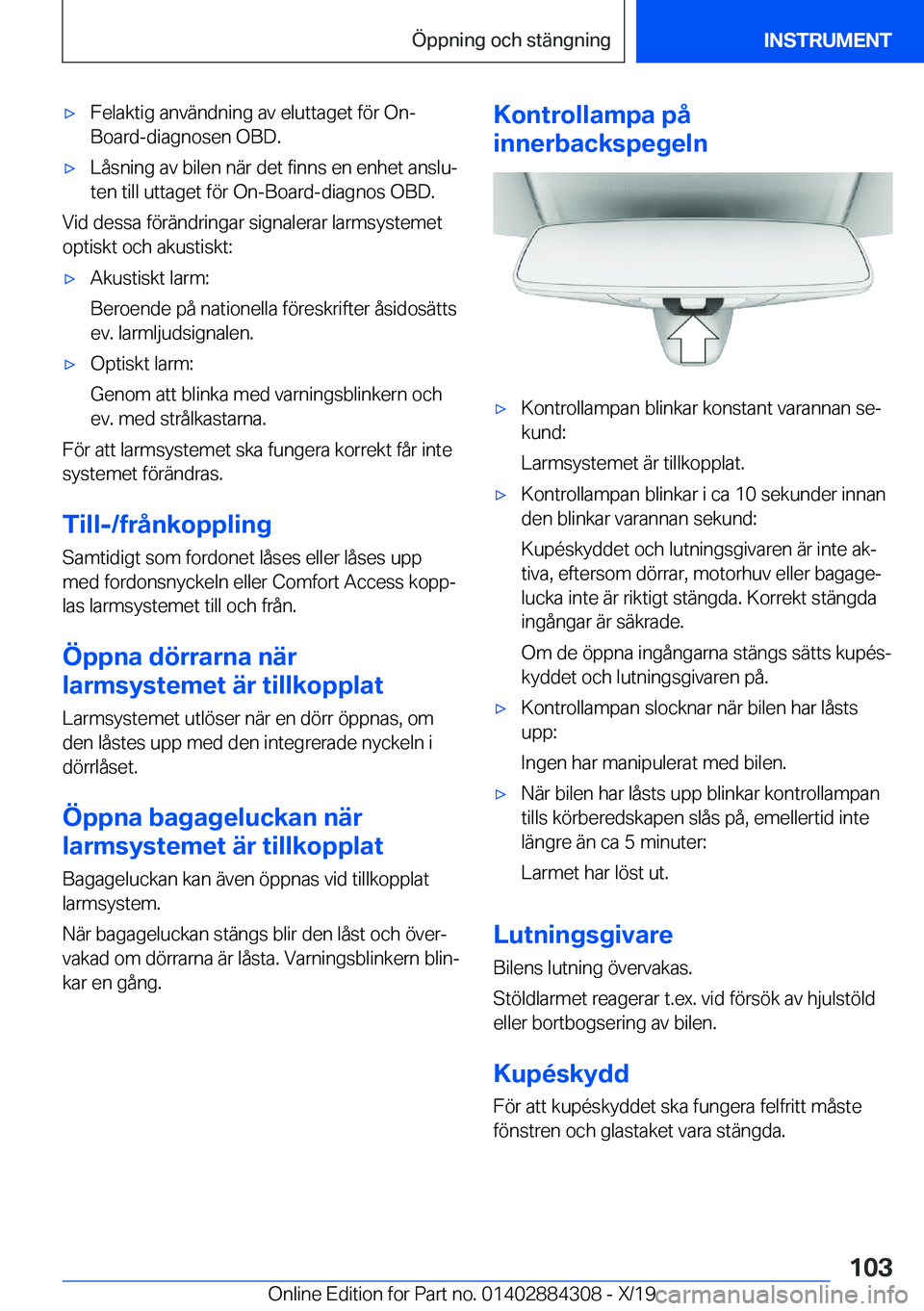 BMW 8 SERIES GRAN COUPE 2020  InstruktionsbÖcker (in Swedish) 'x�F�e�l�a�k�t�i�g��a�n�v�ä�n�d�n�i�n�g��a�v��e�l�u�t�t�a�g�e�t��f�