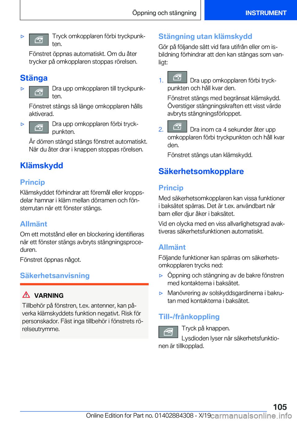 BMW 8 SERIES GRAN COUPE 2020  InstruktionsbÖcker (in Swedish) 'x�T�r�y�c�k��o�m�k�o�p�p�l�a�r�e�n��f�