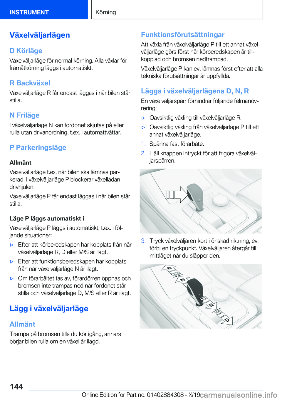 BMW 8 SERIES GRAN COUPE 2020  InstruktionsbÖcker (in Swedish) �V�ä�x�e�l�v�ä�l�j�a�r�l�ä�g�e�n�D��K�