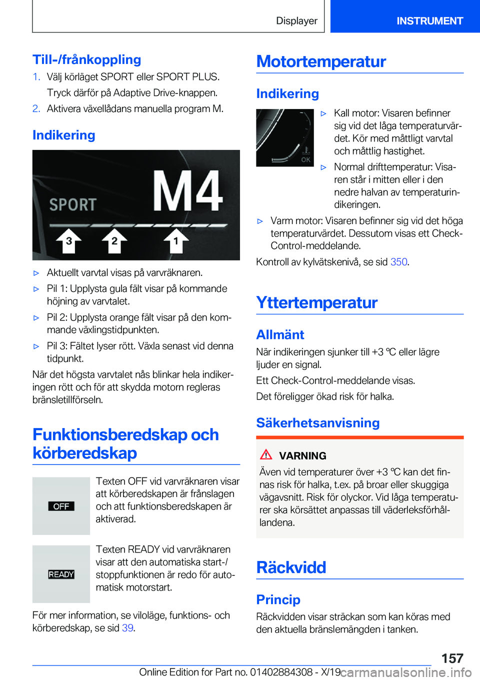 BMW 8 SERIES GRAN COUPE 2020  InstruktionsbÖcker (in Swedish) �T�i�l�l�-�/�f�r�å�n�k�o�p�p�l�i�n�g�1�.�V�ä�l�j��k�