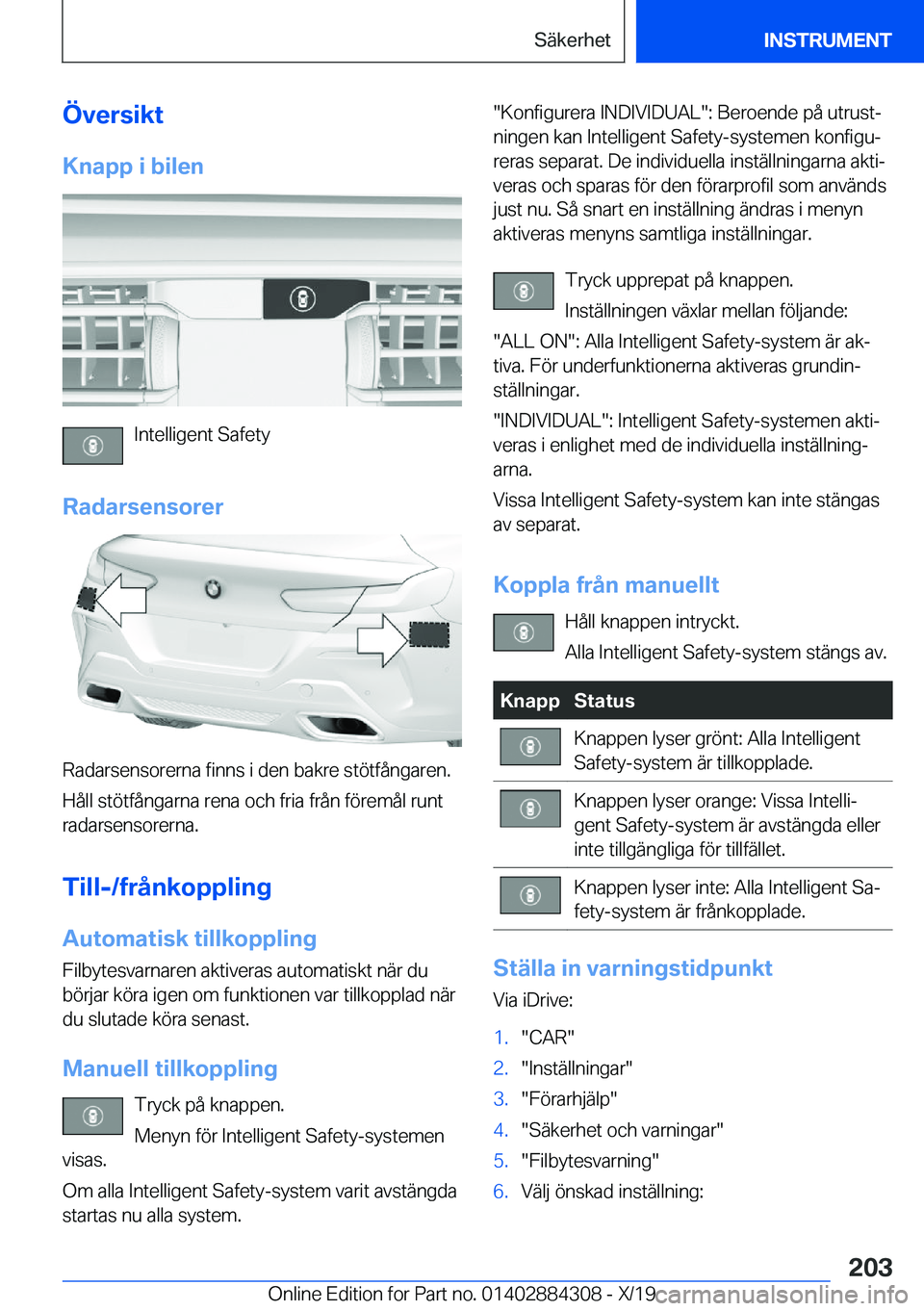 BMW 8 SERIES GRAN COUPE 2020  InstruktionsbÖcker (in Swedish) �