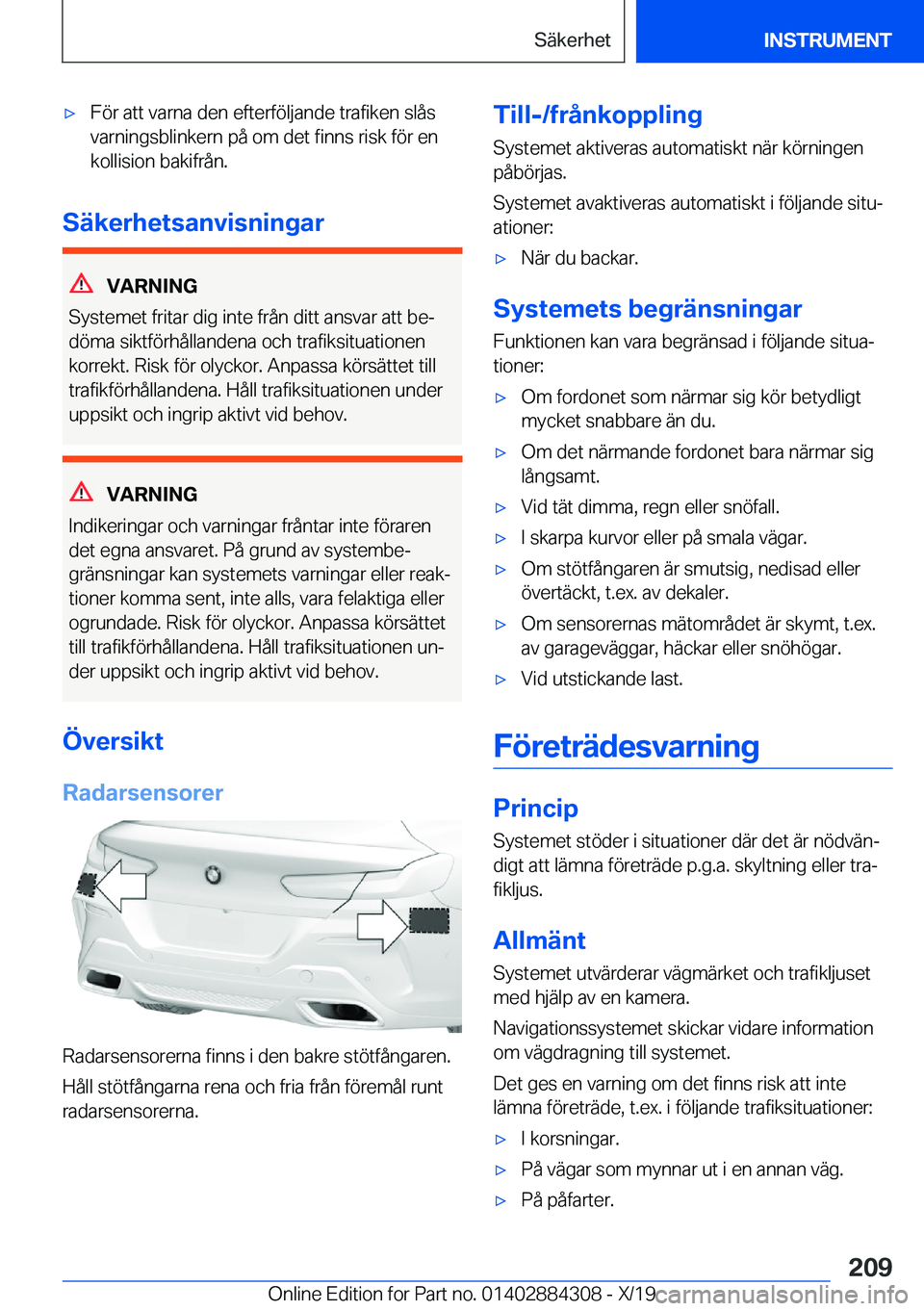 BMW 8 SERIES GRAN COUPE 2020  InstruktionsbÖcker (in Swedish) 'x�F�