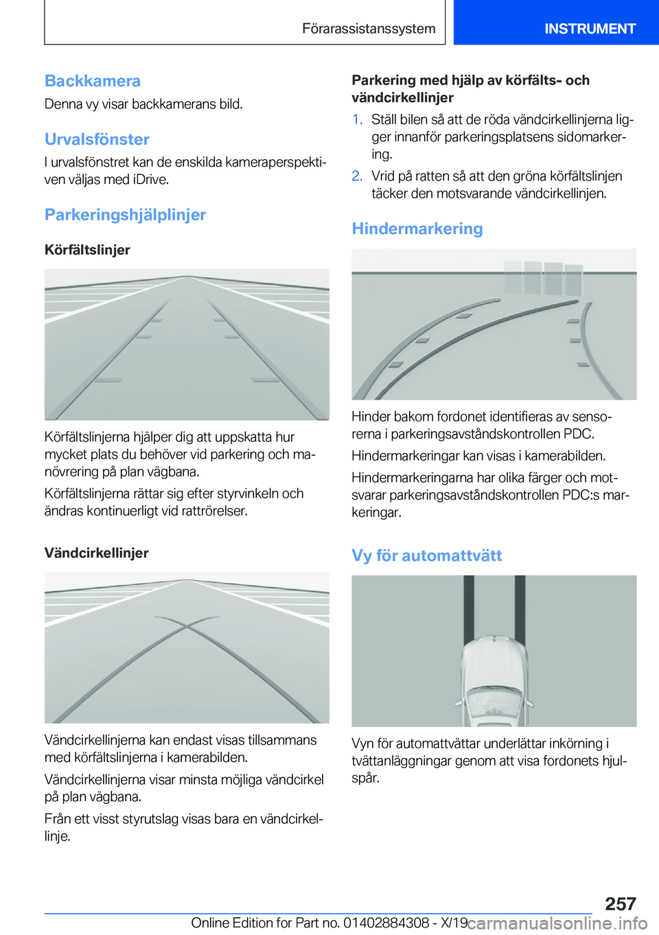 BMW 8 SERIES GRAN COUPE 2020  InstruktionsbÖcker (in Swedish) �B�a�c�k�k�a�m�e�r�a
�D�e�n�n�a��v�y��v�i�s�a�r��b�a�c�k�k�a�m�e�r�a�n�s��b�i�l�d�.
�U�r�v�a�l�s�f�