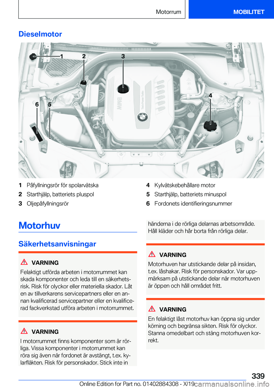 BMW 8 SERIES GRAN COUPE 2020  InstruktionsbÖcker (in Swedish) �D�i�e�s�e�l�m�o�t�o�r�1�P�å�f�y�l�l�n�i�n�g�s�r�