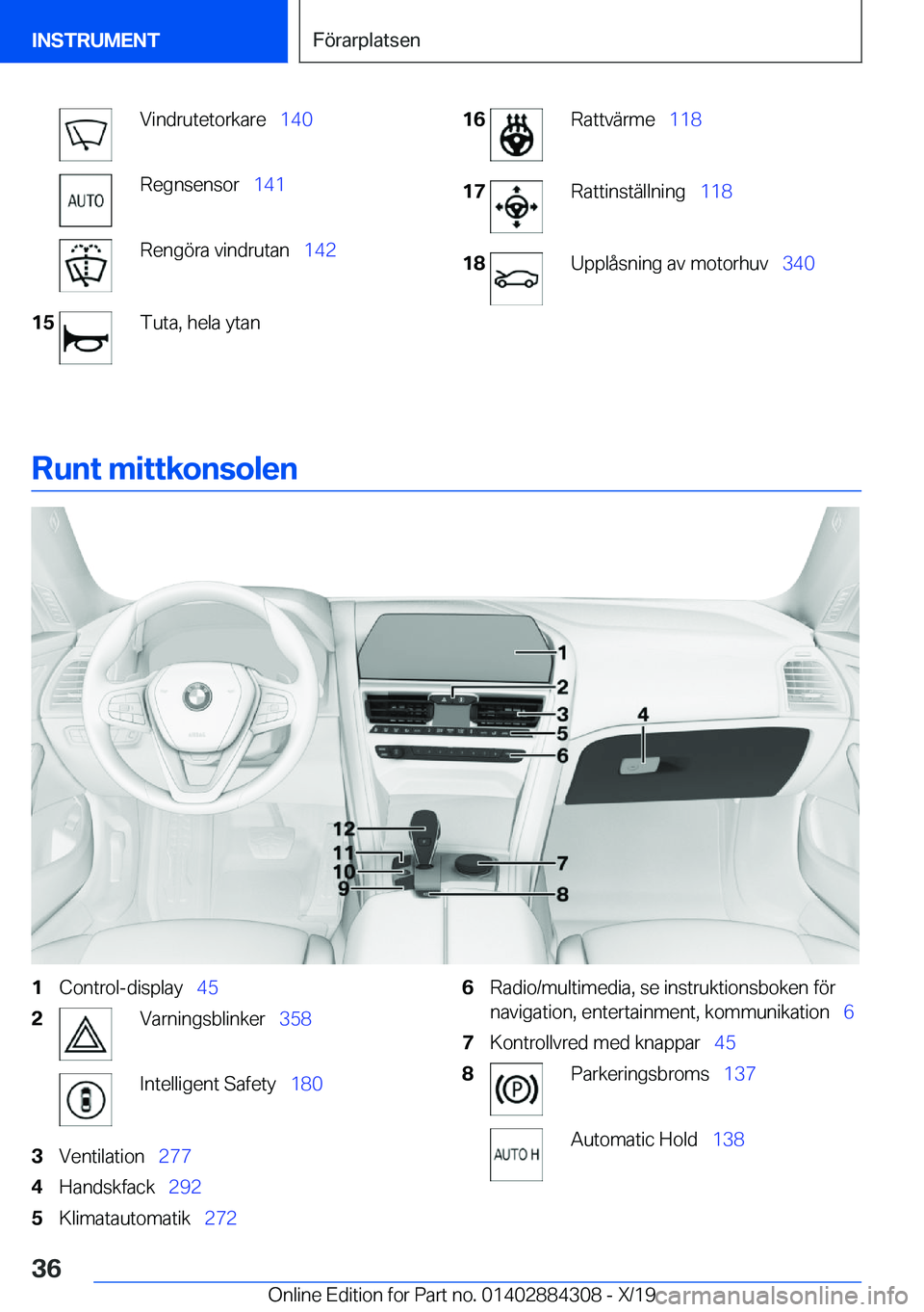 BMW 8 SERIES GRAN COUPE 2020  InstruktionsbÖcker (in Swedish) �V�i�n�d�r�u�t�e�t�o�r�k�a�r�e\_�1�4�0�R�e�g�n�s�e�n�s�o�r\_�1�4�1�R�e�n�g�