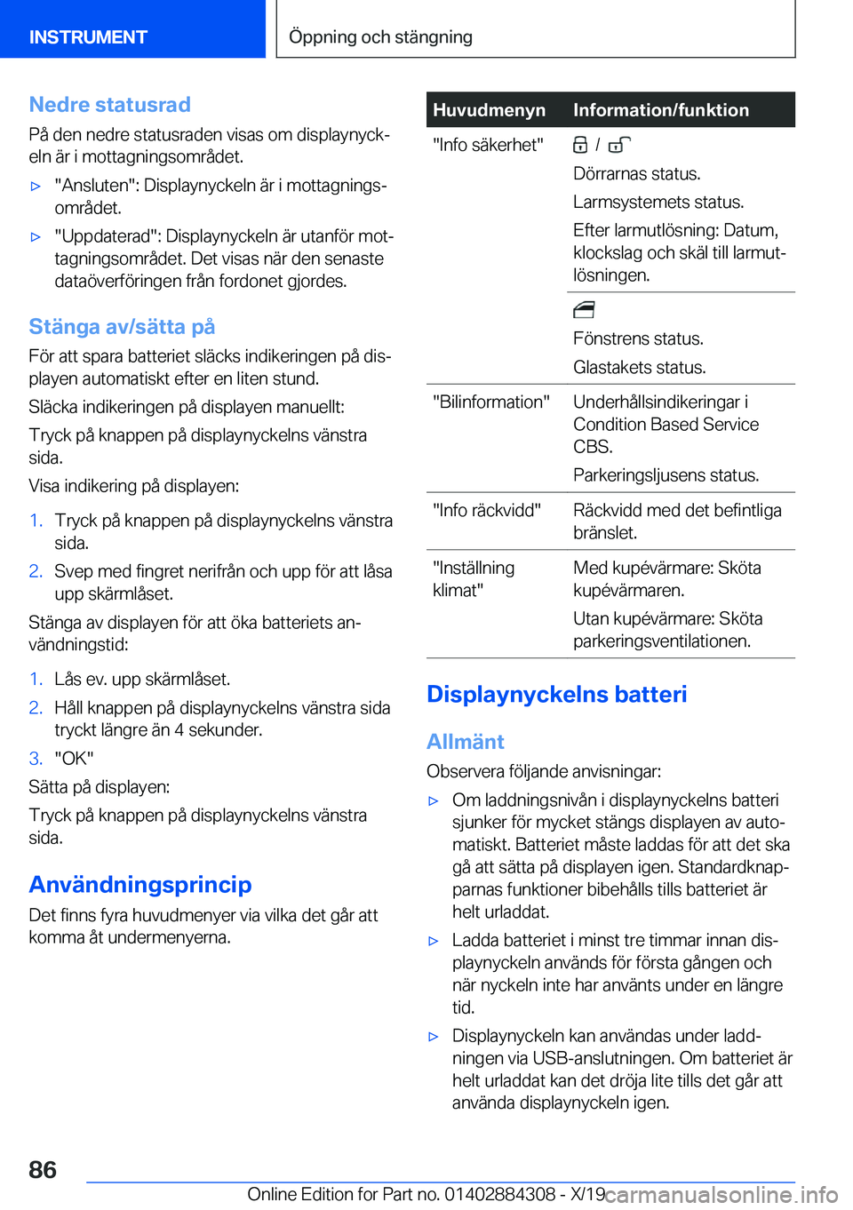 BMW 8 SERIES GRAN COUPE 2020  InstruktionsbÖcker (in Swedish) �N�e�d�r�e��s�t�a�t�u�s�r�a�d�P�å��d�e�n��n�e�d�r�e��s�t�a�t�u�s�r�a�d�e�n��v�i�s�a�s��o�m��d�i�s�p�l�a�y�n�y�c�kj
�e�l�n��ä�r��i��m�o�t�t�a�g�n�i�n�g�s�o�m�r�å�d�e�t�.'x��A�n�s�l�u