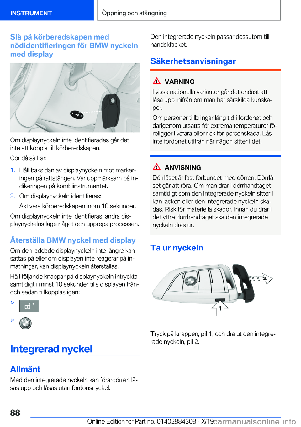 BMW 8 SERIES GRAN COUPE 2020  InstruktionsbÖcker (in Swedish) �S�l�å��p�å��k�