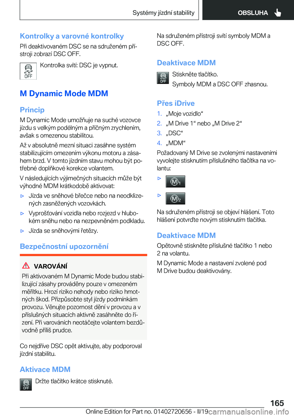 BMW M2 2020  Návod na použití (in Czech) �K�o�n�t�r�o�l�k�y��a��v�a�r�o�v�n�