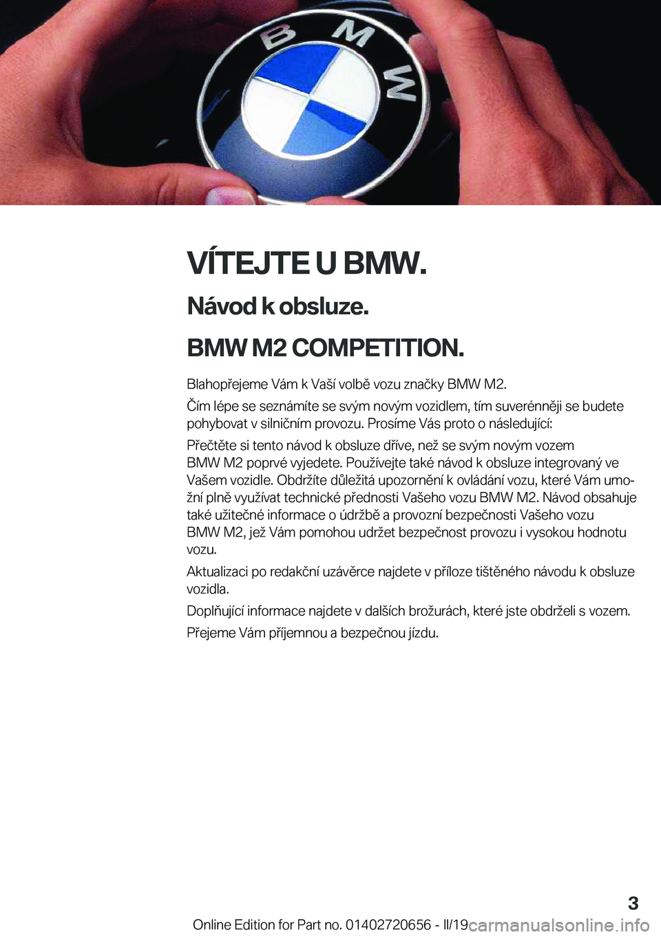 BMW M2 2020  Návod na použití (in Czech) �V�