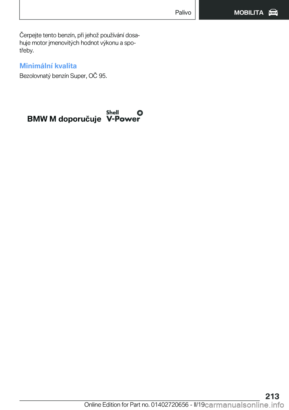 BMW M2 2020  Návod na použití (in Czech) �Č�e�r�p�e�j�t�e��t�e�n�t�o��b�e�n�z�
