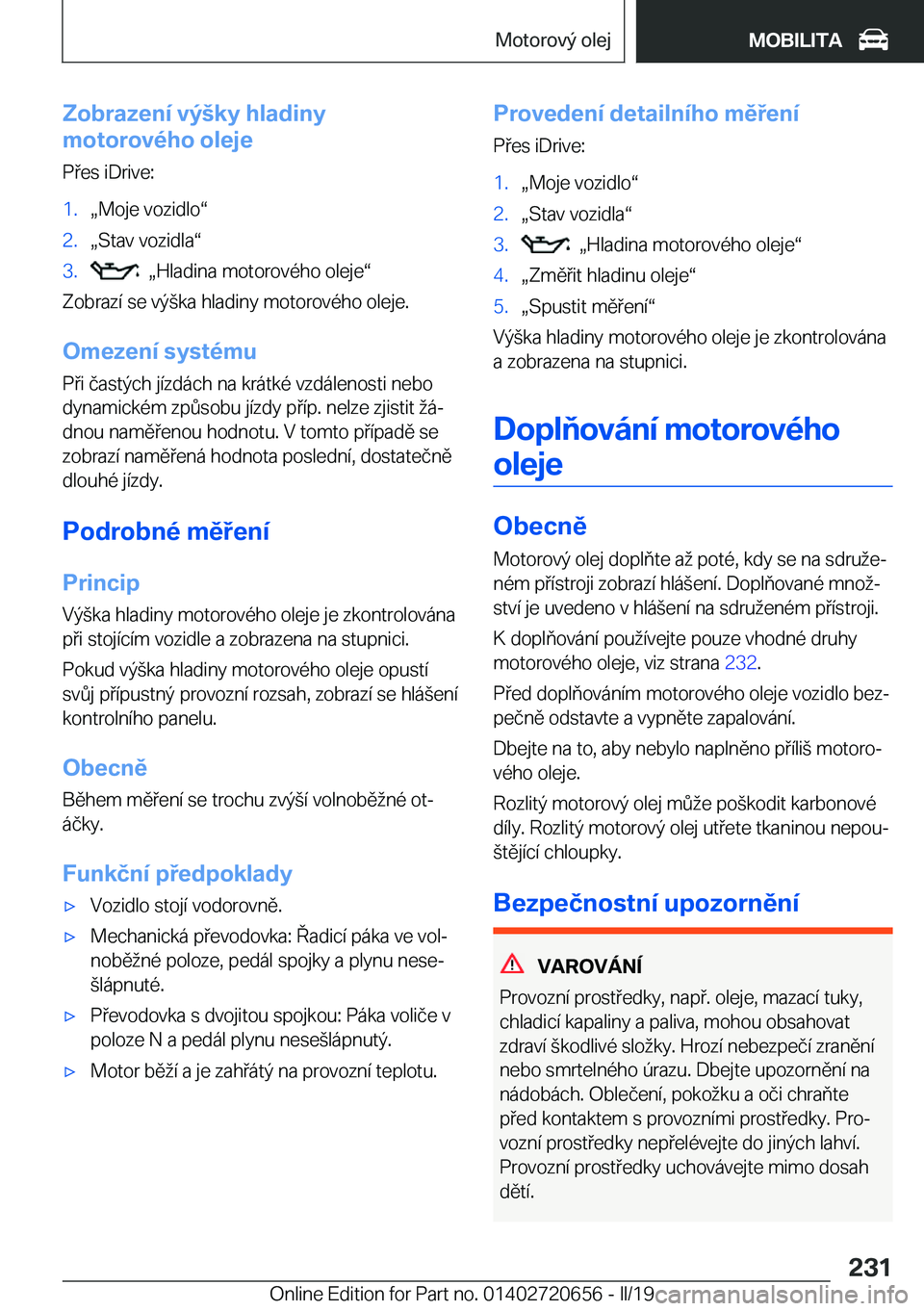 BMW M2 2020  Návod na použití (in Czech) �Z�o�b�r�a�z�e�n�
