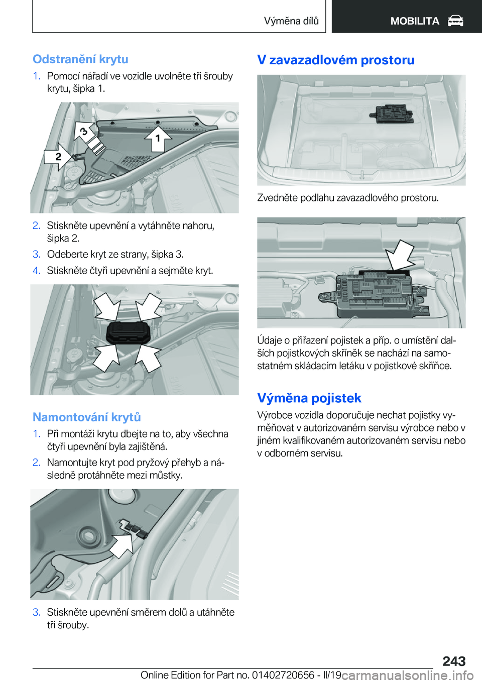 BMW M2 2020  Návod na použití (in Czech) �O�d�s�t�r�a�n�ě�n�