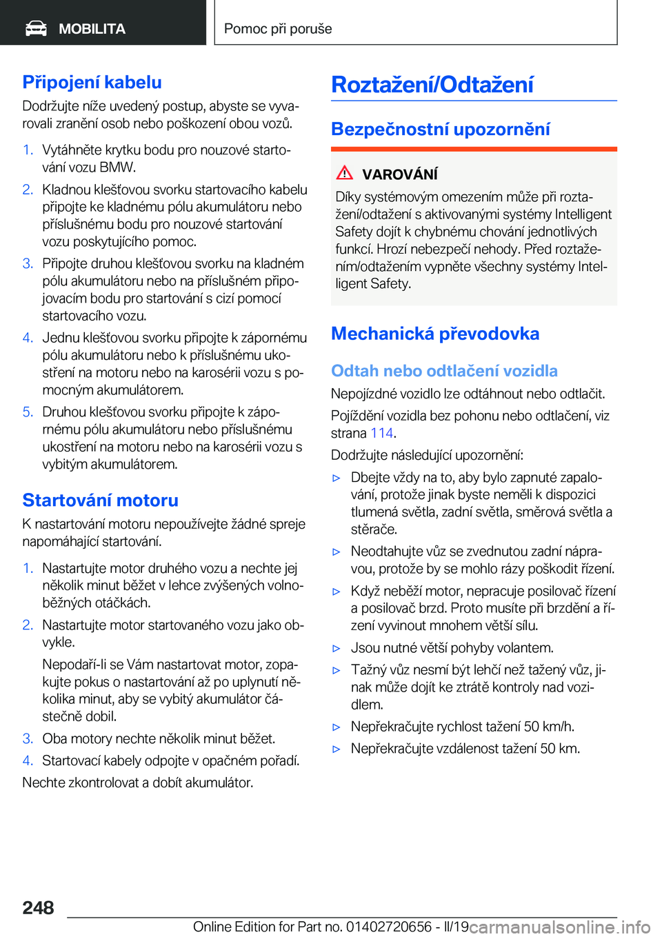 BMW M2 2020  Návod na použití (in Czech) �P�i�p�o�j�e�n�