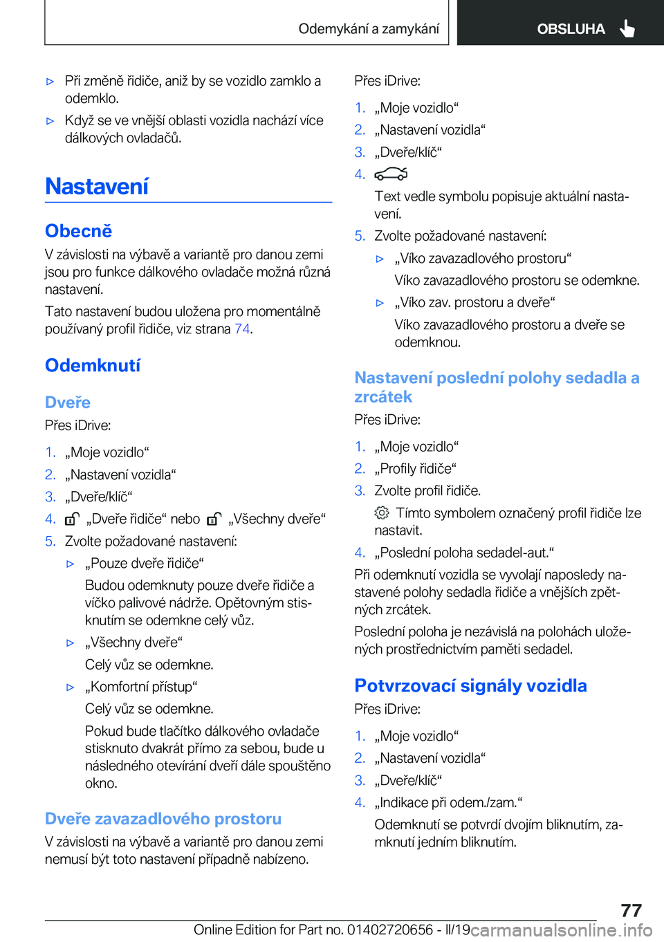 BMW M2 2020  Návod na použití (in Czech) 'x�P�i��z�m�