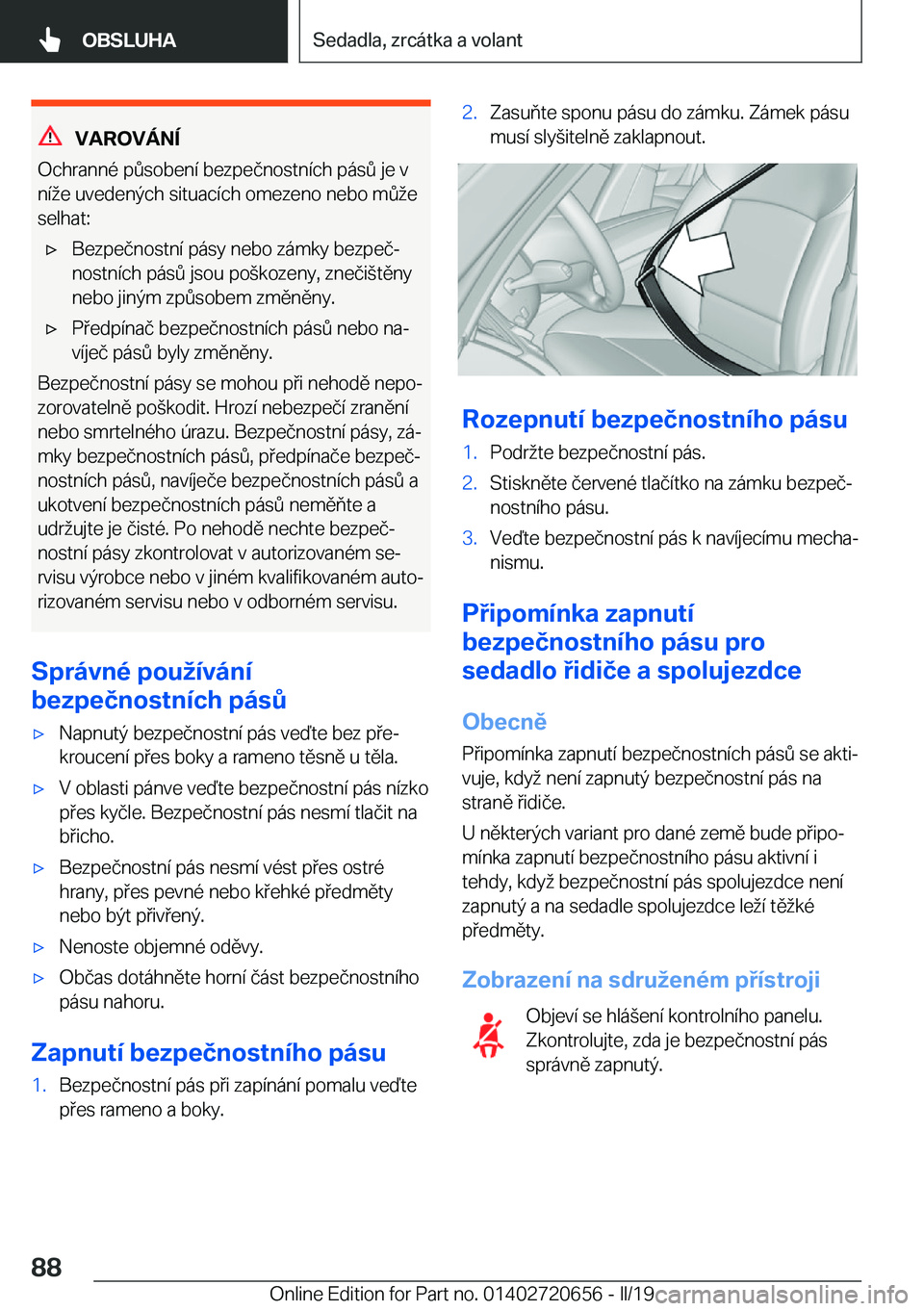 BMW M2 2020  Návod na použití (in Czech) �V�A�R�O�V�