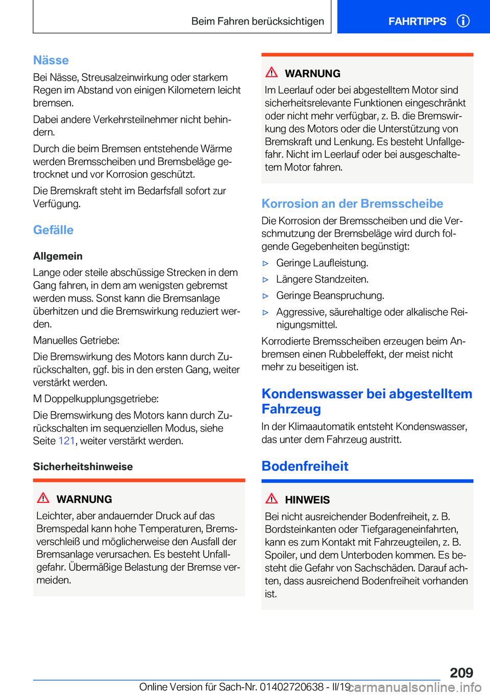 BMW M2 2020  Betriebsanleitungen (in German) �N�