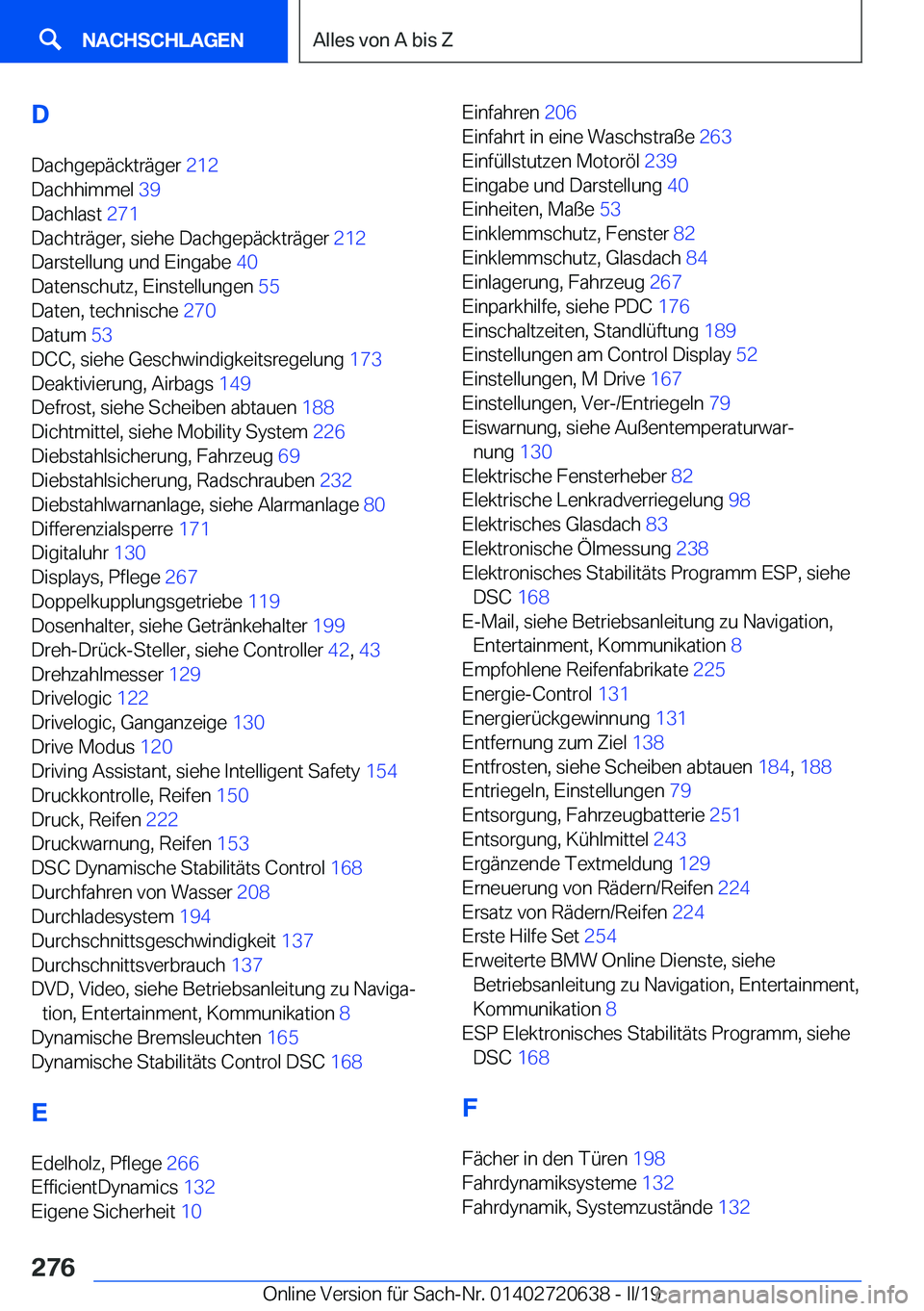 BMW M2 2020  Betriebsanleitungen (in German) �D
�D�a�c�h�g�e�p�