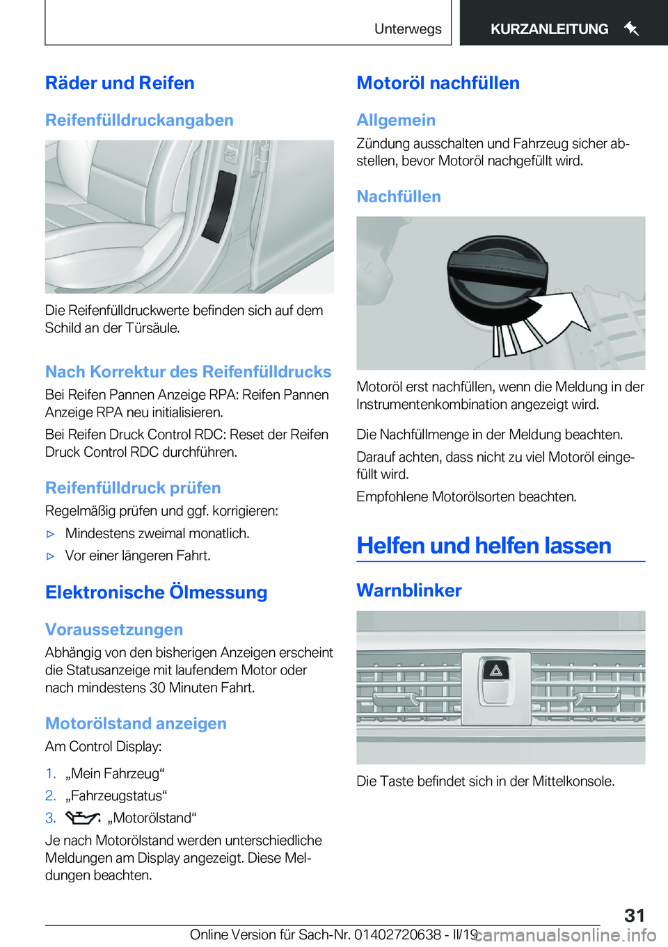 BMW M2 2020  Betriebsanleitungen (in German) �R�
