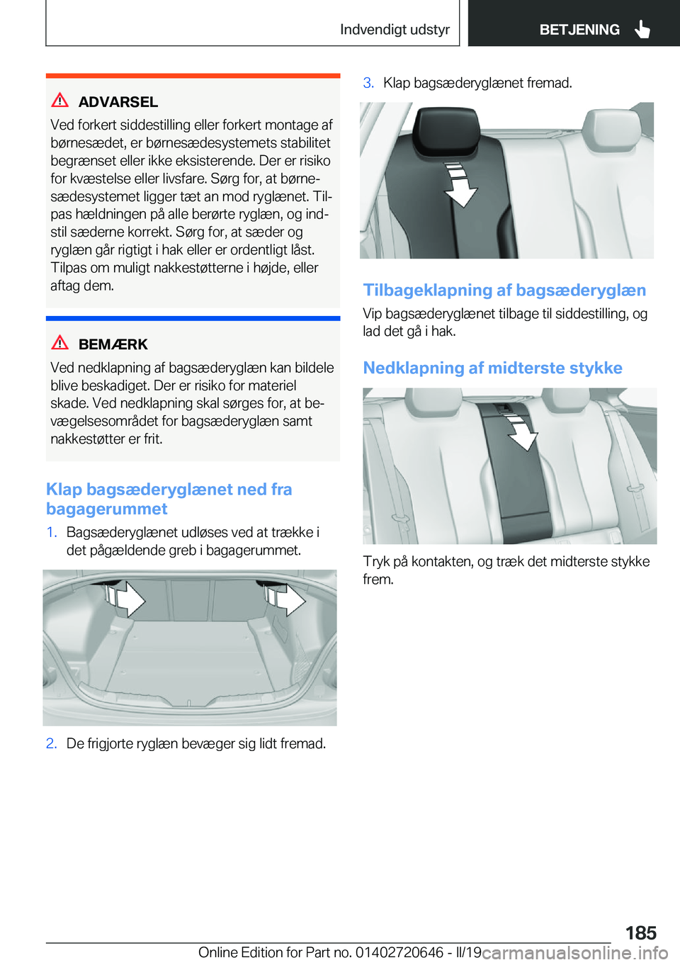 BMW M2 2020  InstruktionsbØger (in Danish) �A�D�V�A�R�S�E�L
�V�e�d��f�o�r�k�e�r�t��s�i�d�d�e�s�t�i�l�l�i�n�g��e�l�l�e�r��f�o�r�k�e�r�t��m�o�n�t�a�g�e��a�f
�b�