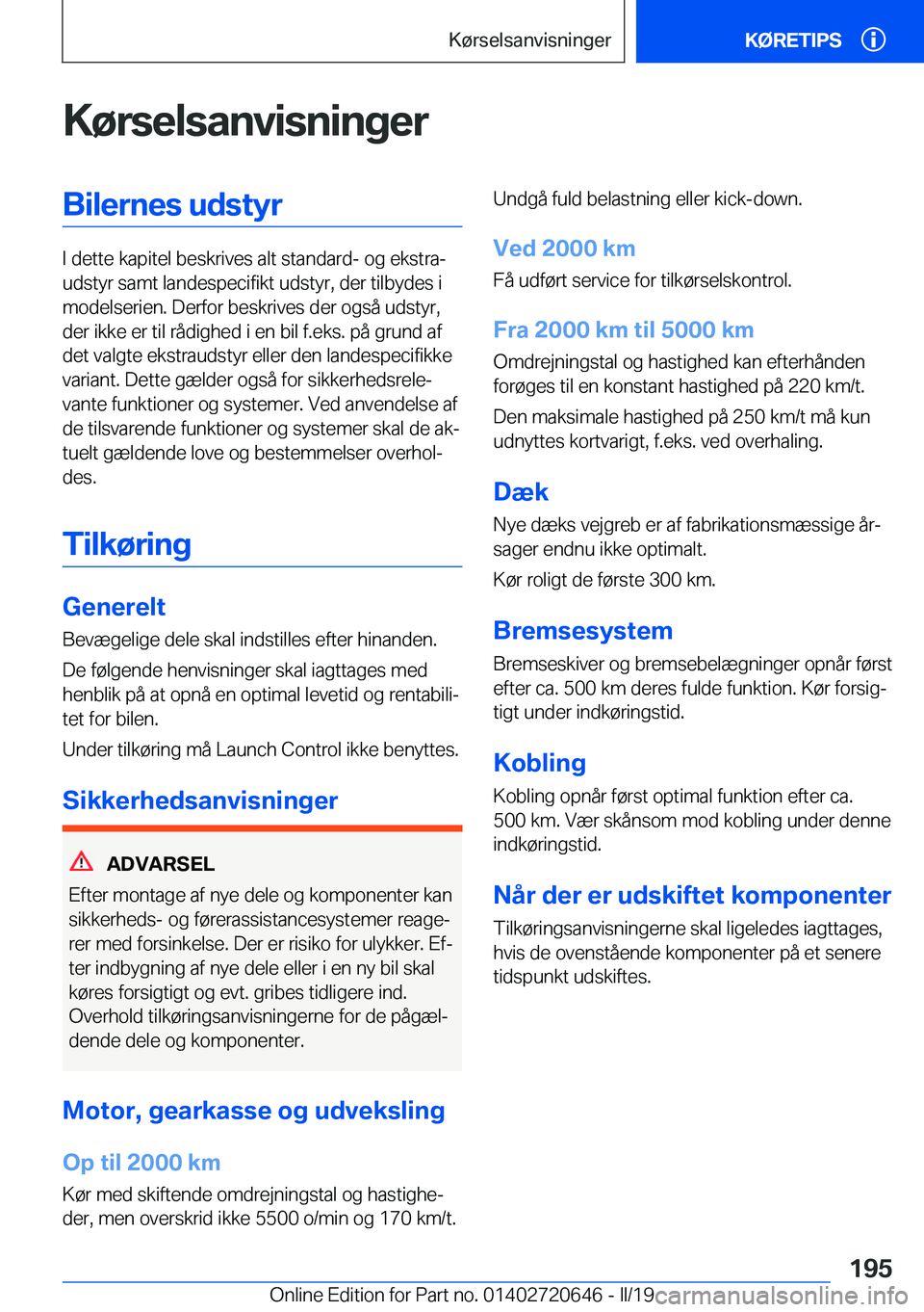 BMW M2 2020  InstruktionsbØger (in Danish) �K�